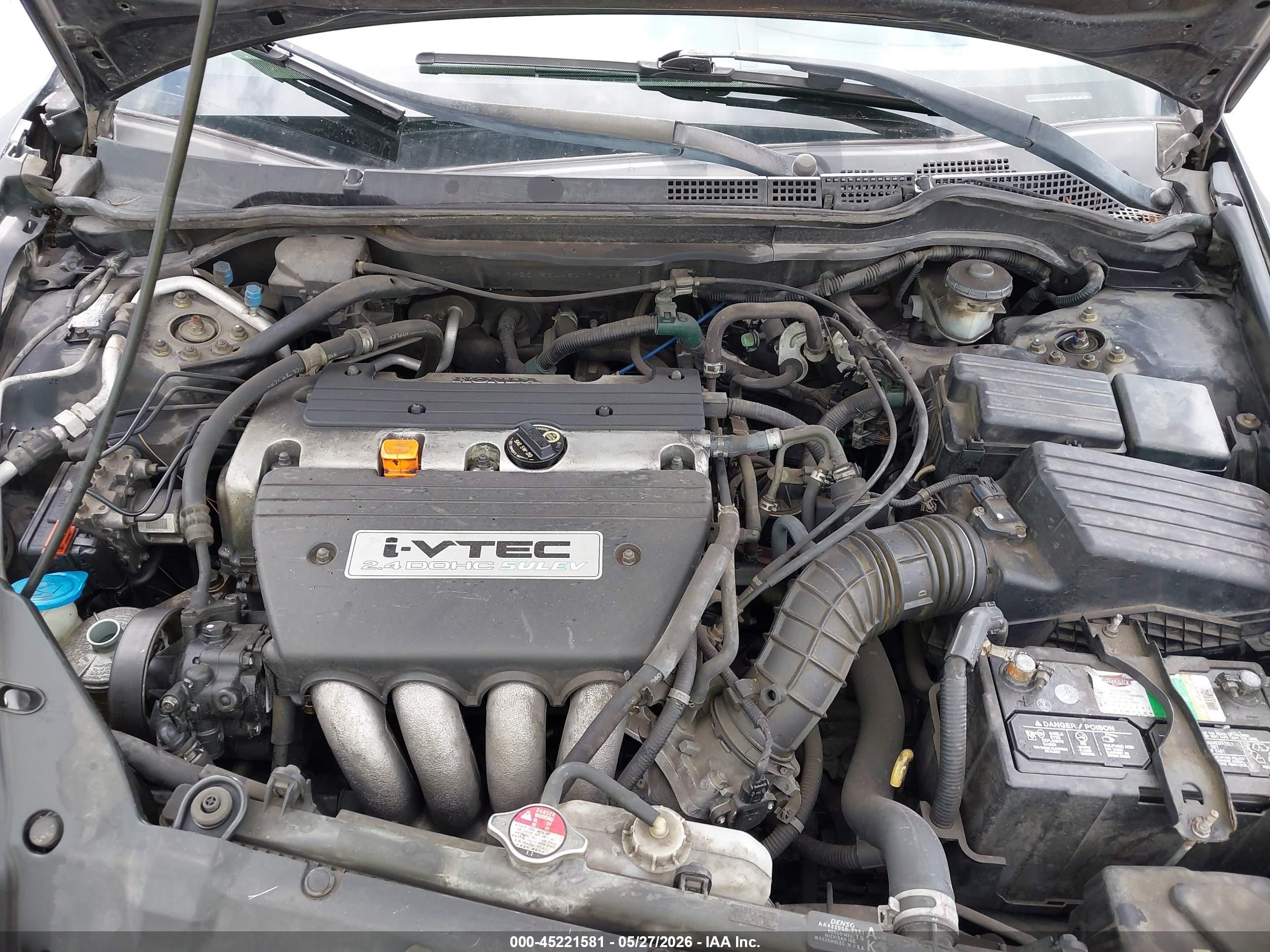 2005 Honda Accord 2.4 Lx Black vin: 1HGCM56445A174035