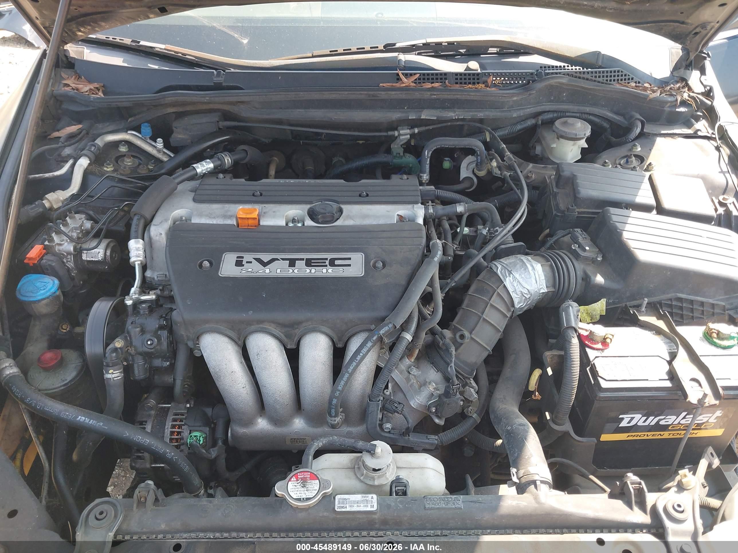 2005 Honda Accord 2.4 Lx Black vin: 1HGCM56445A182071