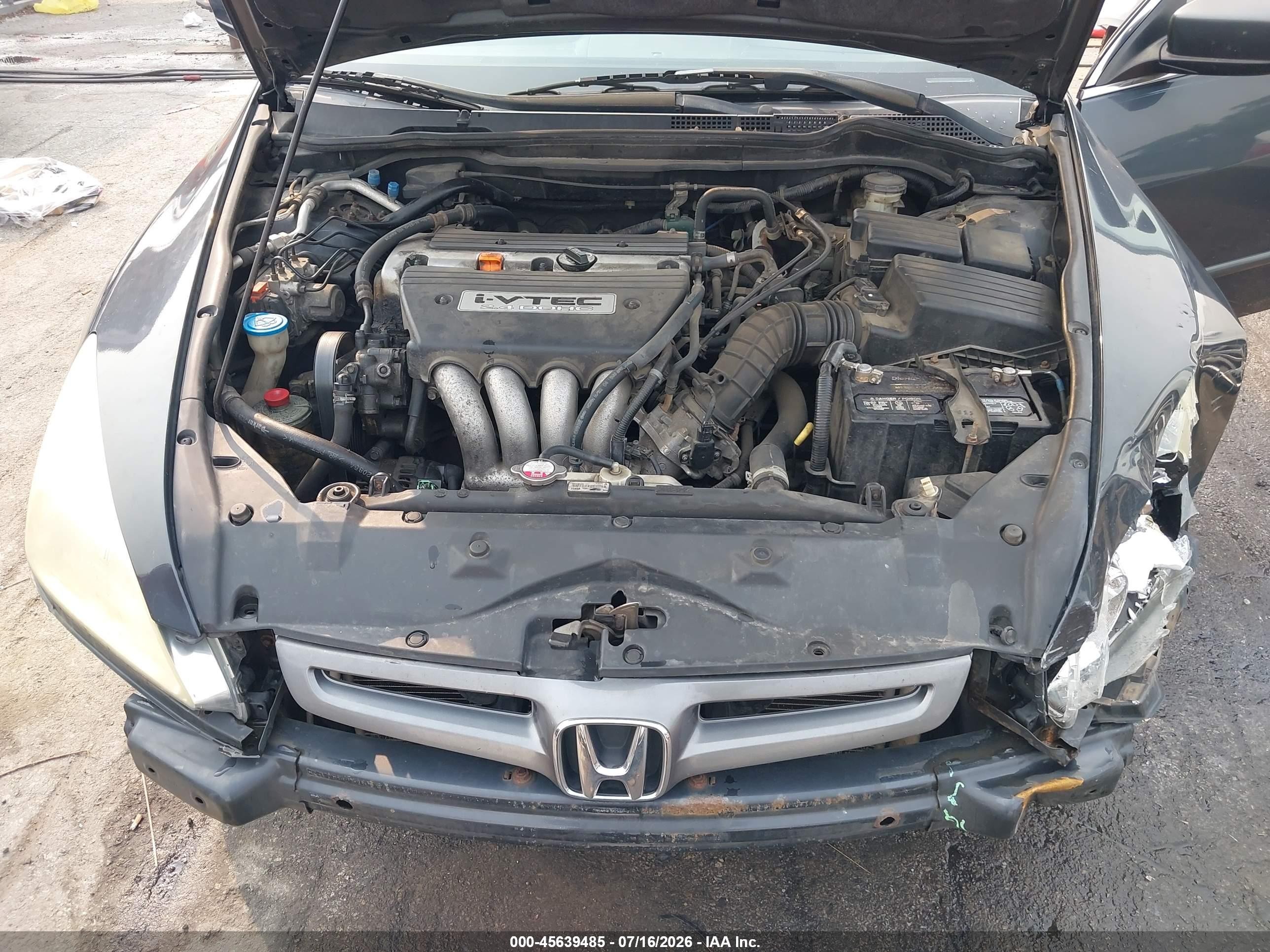 2005 Honda Accord 2.4 Lx Gray vin: 1HGCM56445A197184