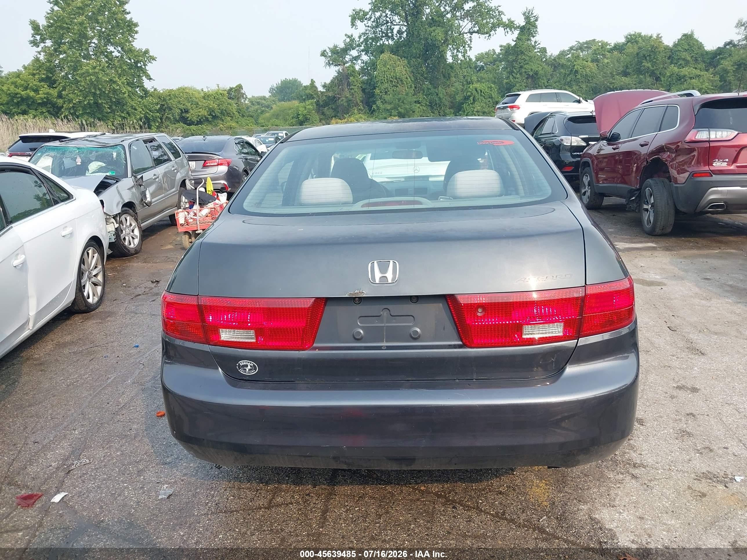 2005 Honda Accord 2.4 Lx Gray vin: 1HGCM56445A197184