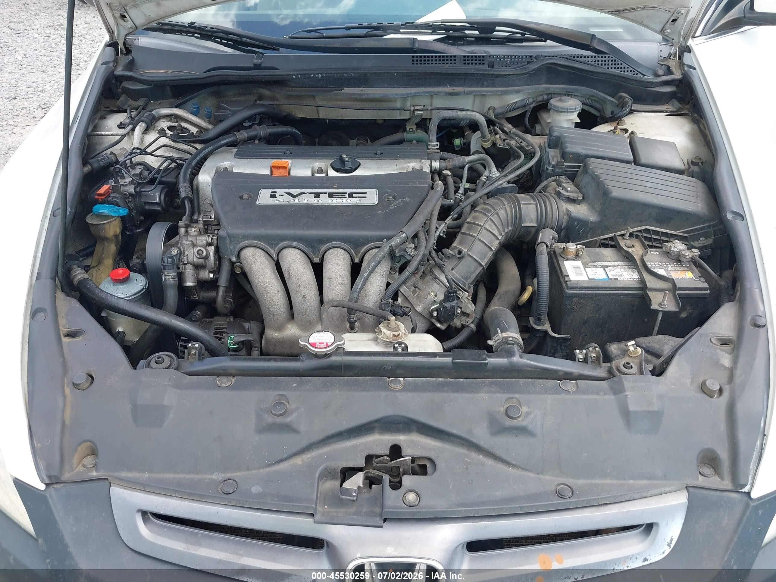 2005 Honda Accord 2.4 Lx White vin: 1HGCM56445L002642