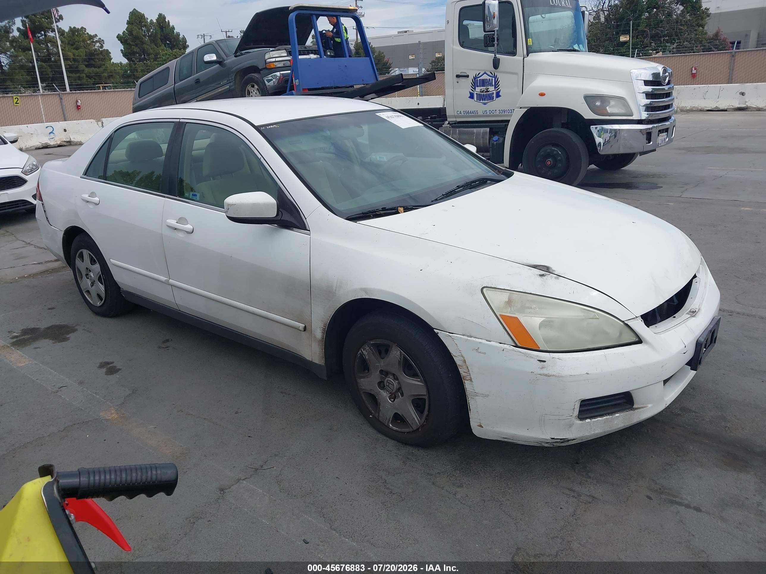 2007 Honda Accord 2.4 Lx White vin: 1HGCM56447A166732