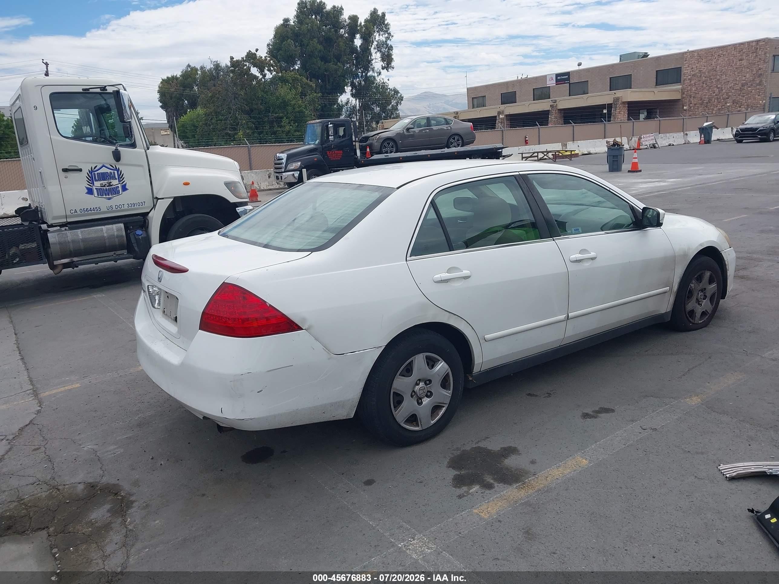 2007 Honda Accord 2.4 Lx White vin: 1HGCM56447A166732