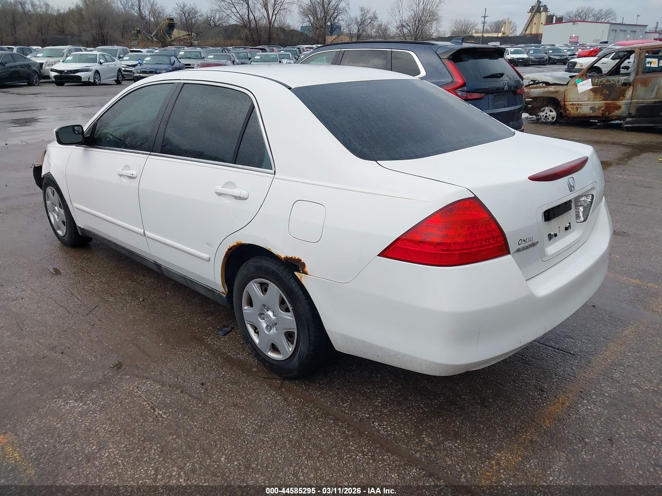 2007 Honda Accord 2.4 Lx White vin: 1HGCM56447A179142