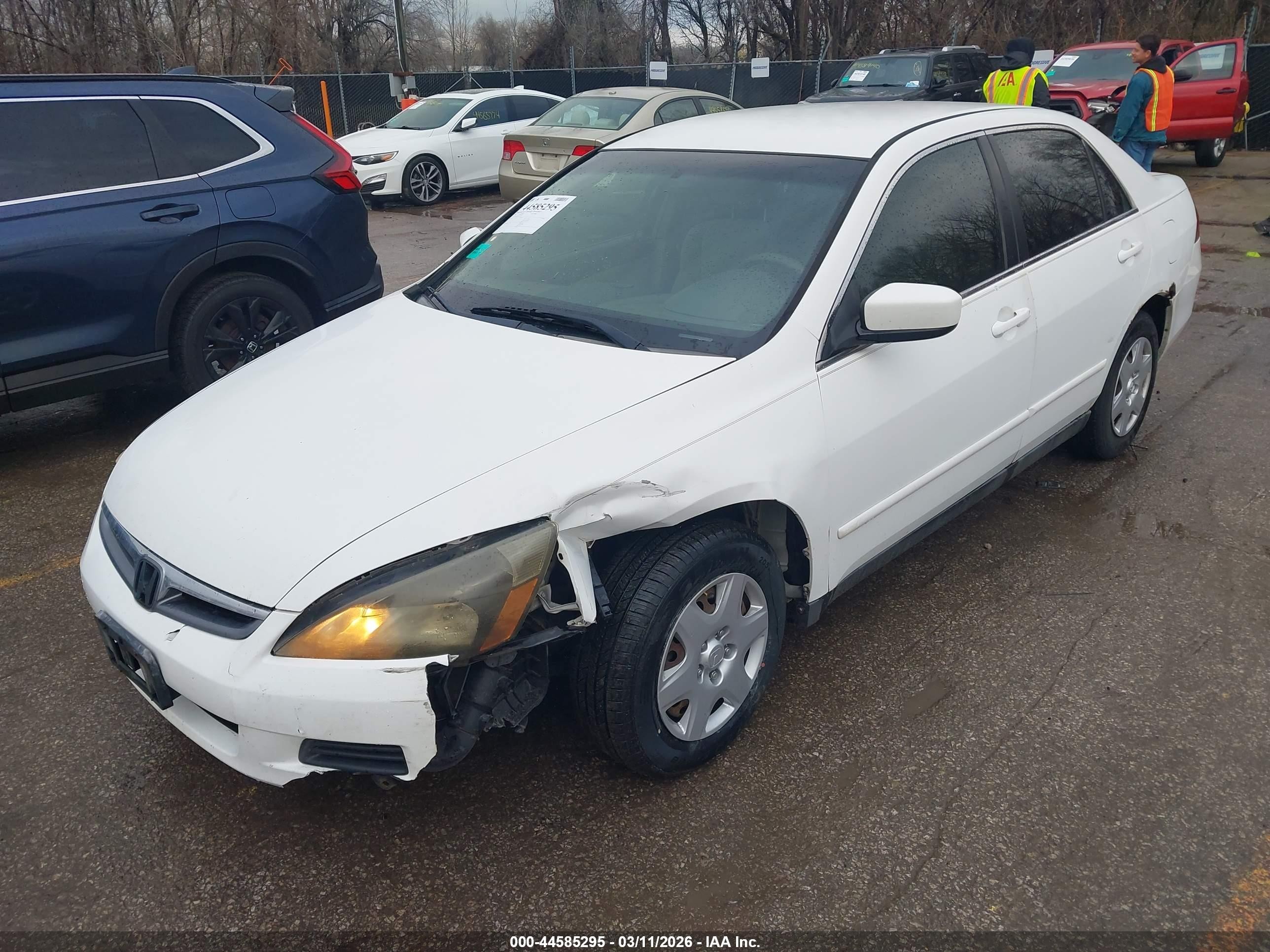 2007 Honda Accord 2.4 Lx White vin: 1HGCM56447A179142