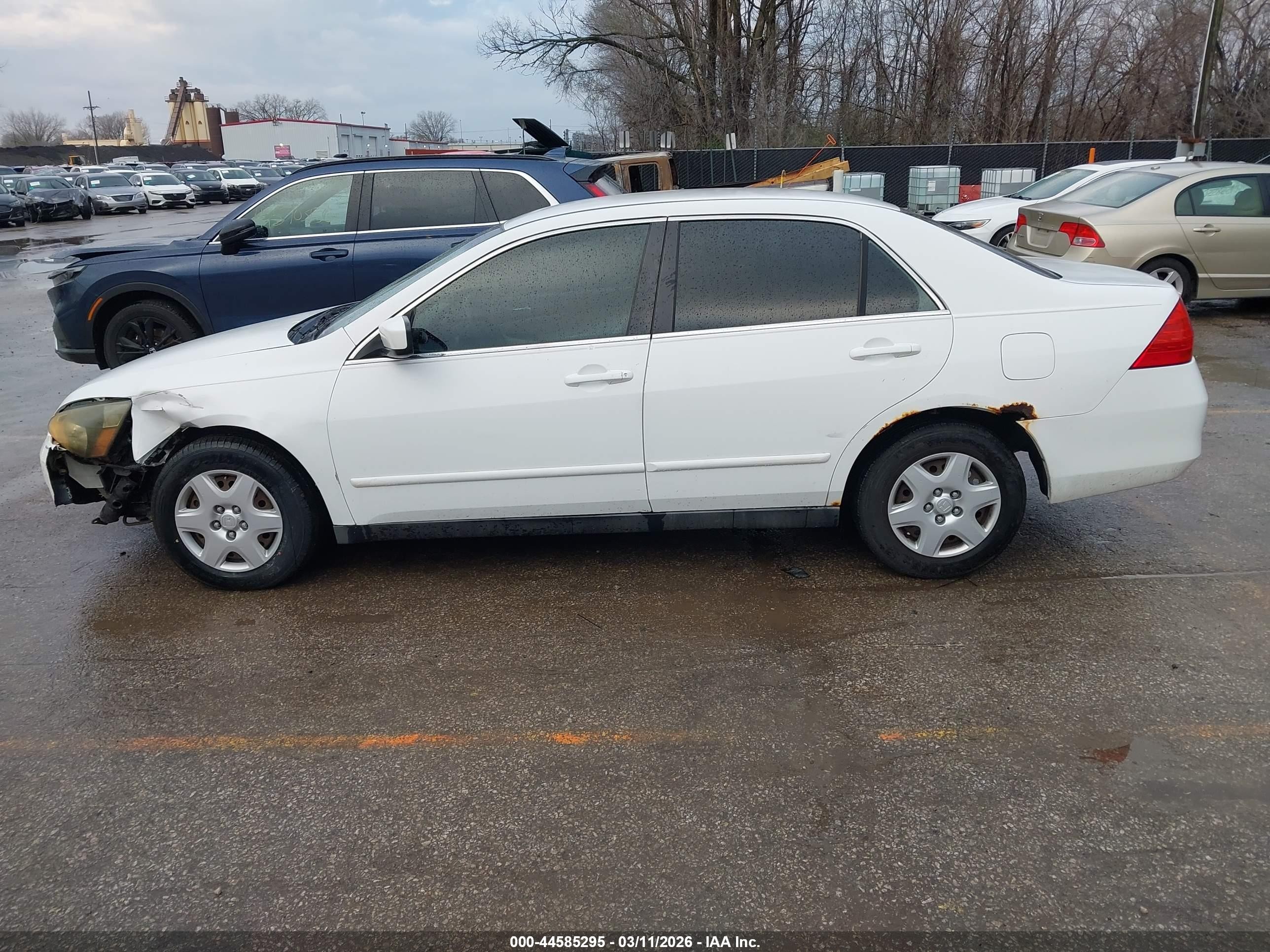2007 Honda Accord 2.4 Lx White vin: 1HGCM56447A179142