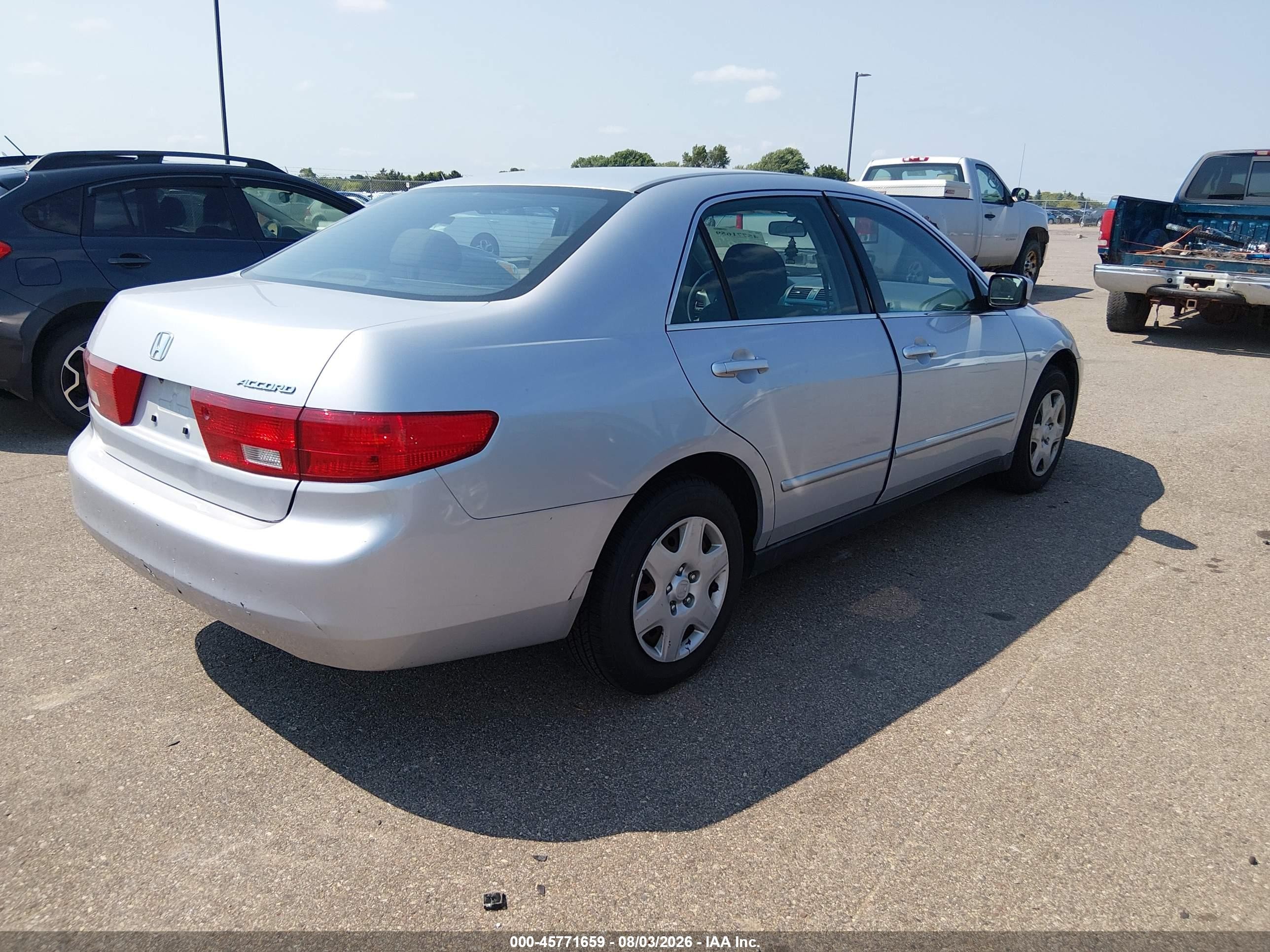 2005 Honda Accord 2.4 Lx Silver vin: 1HGCM56455A022295