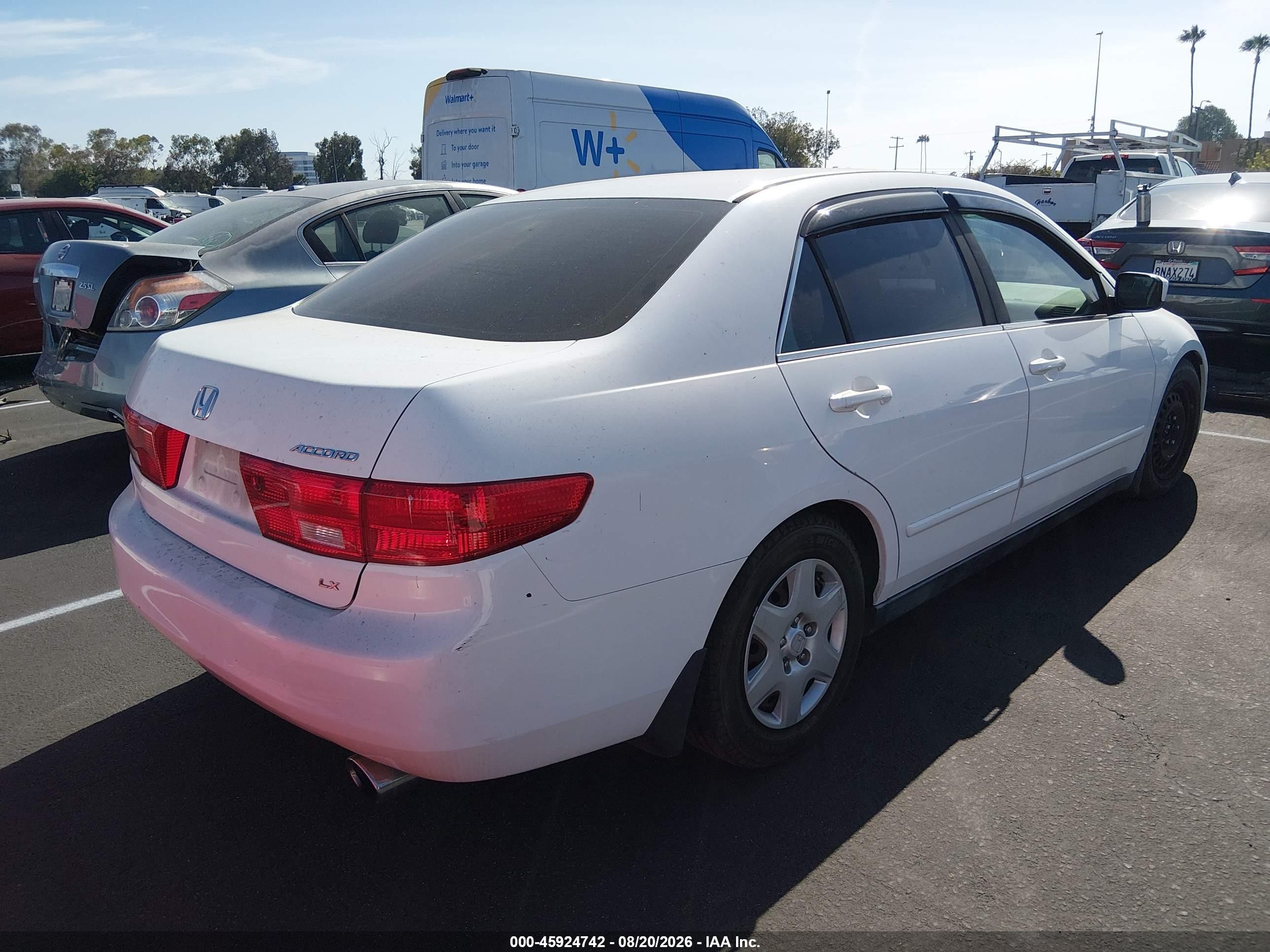 2005 Honda Accord 2.4 Lx White vin: 1HGCM56455A032924