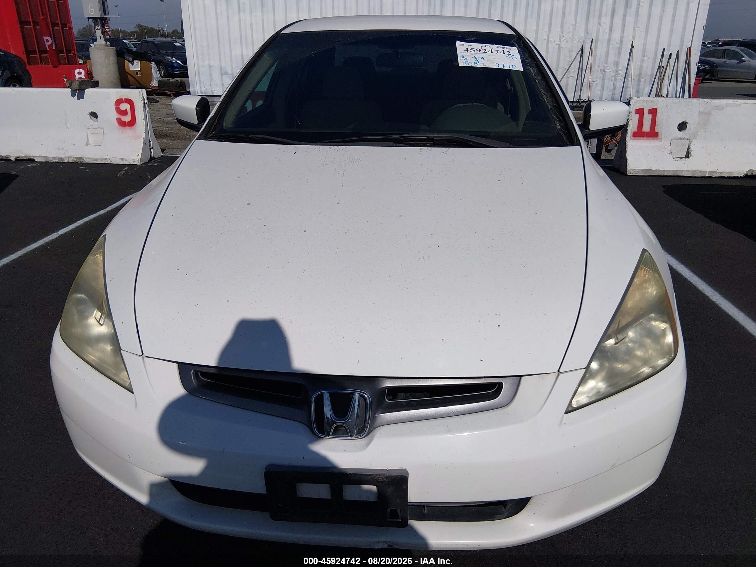 2005 Honda Accord 2.4 Lx White vin: 1HGCM56455A032924