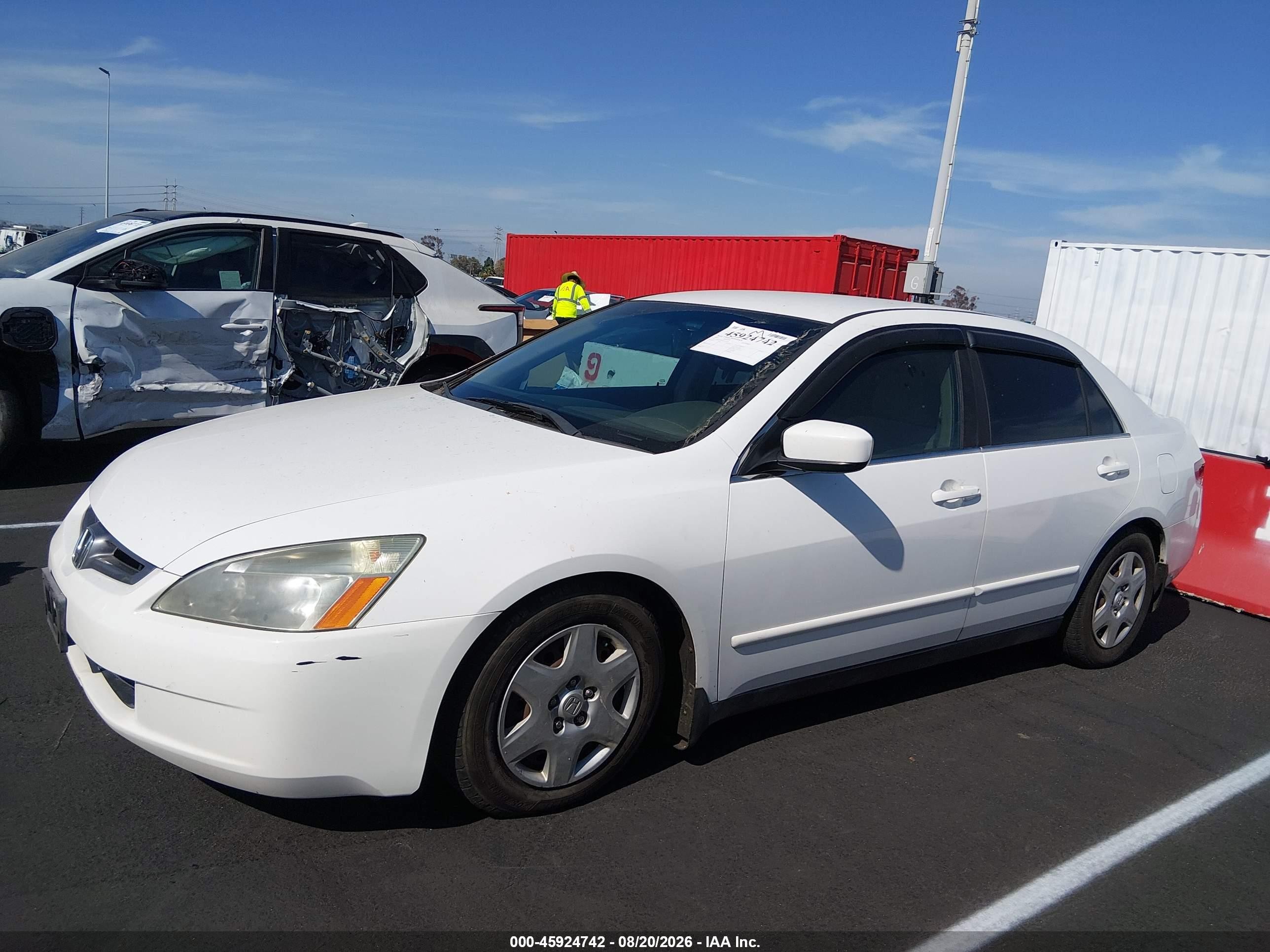 2005 Honda Accord 2.4 Lx White vin: 1HGCM56455A032924
