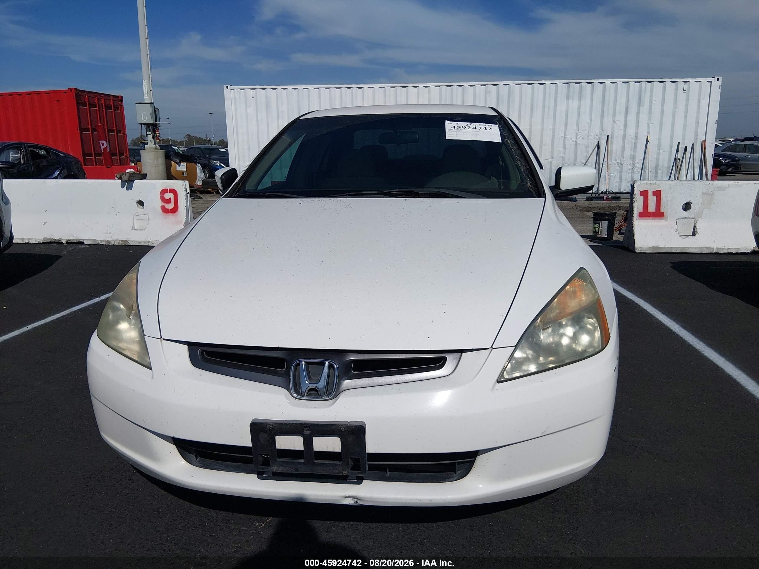 2005 Honda Accord 2.4 Lx White vin: 1HGCM56455A032924