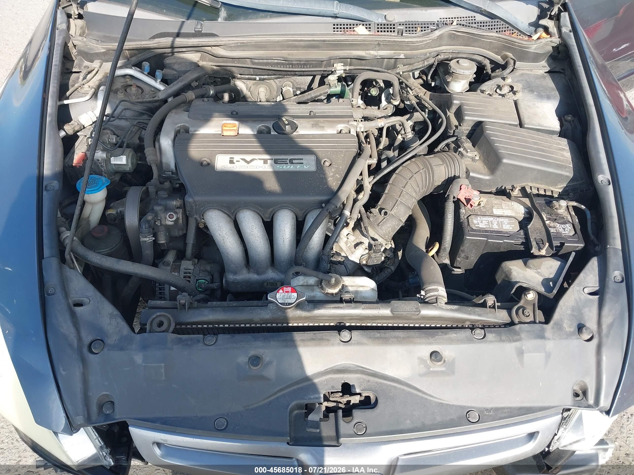 2005 Honda Accord 2.4 Lx Gray vin: 1HGCM56455A036486
