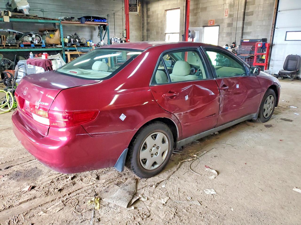 2005 Honda Accord Lx Burgundy vin: 1HGCM56455A812812