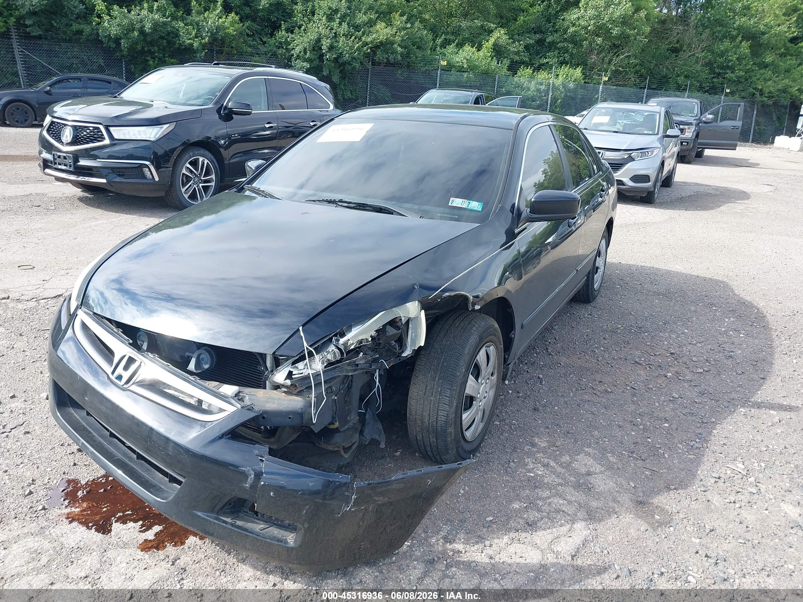 2007 Honda Accord 2.4 Lx Black vin: 1HGCM56457A058197