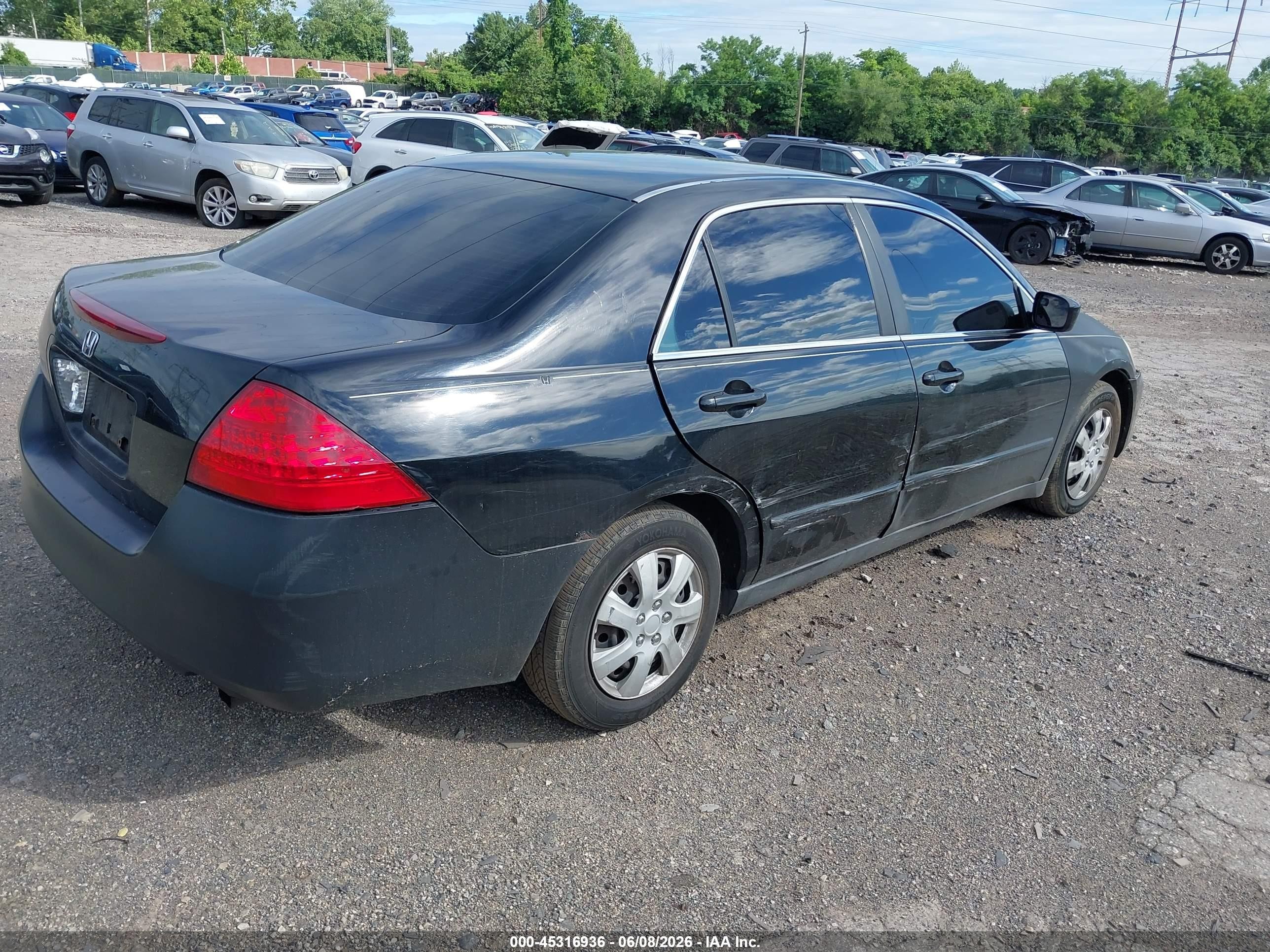 2007 Honda Accord 2.4 Lx Black vin: 1HGCM56457A058197