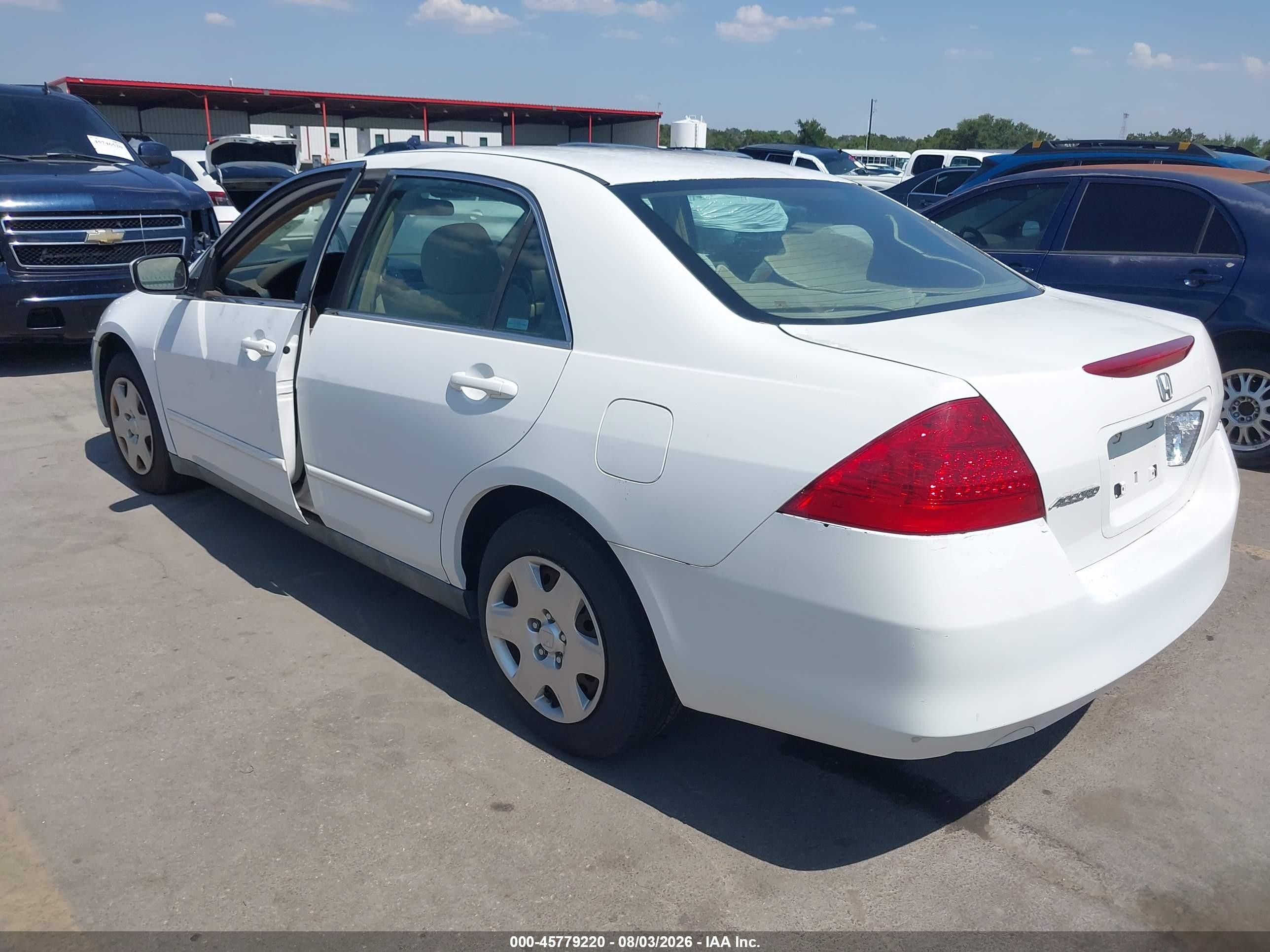 2007 Honda Accord 2.4 Lx White vin: 1HGCM56457A138289