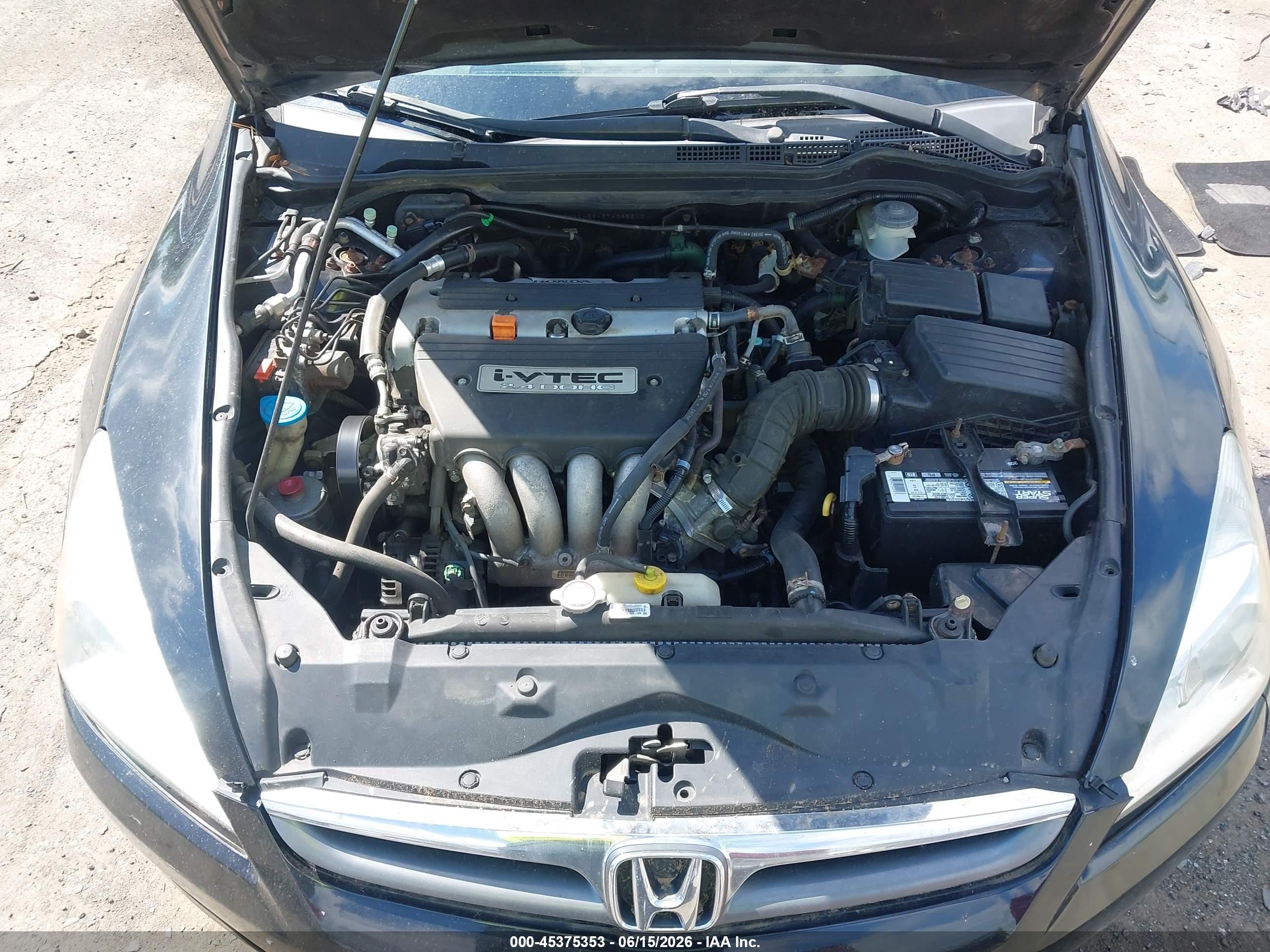 2007 Honda Accord 2.4 Lx Черный vin: 1HGCM56467A065210