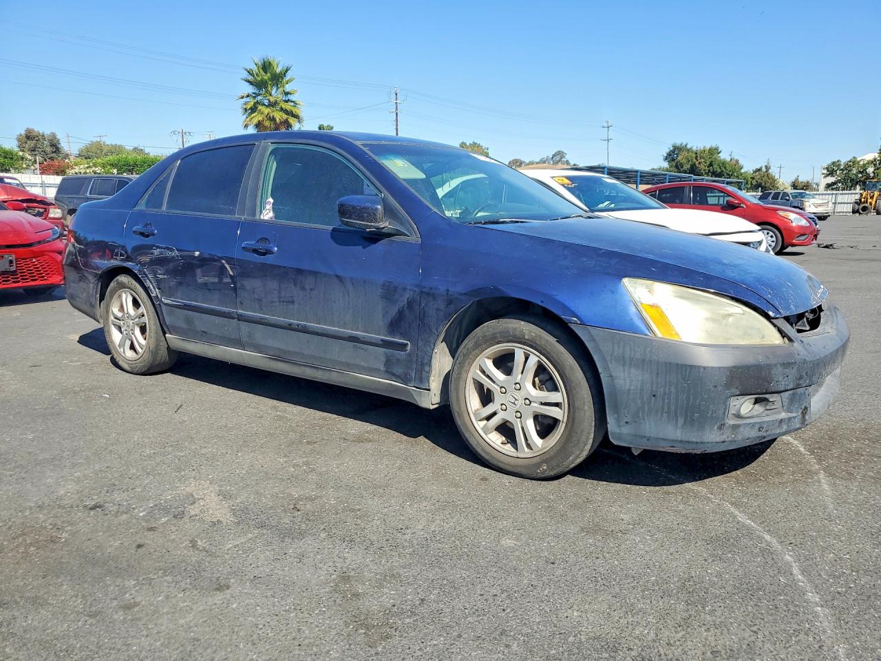 2007 Honda Accord Lx Blue vin: 1HGCM56467A099213