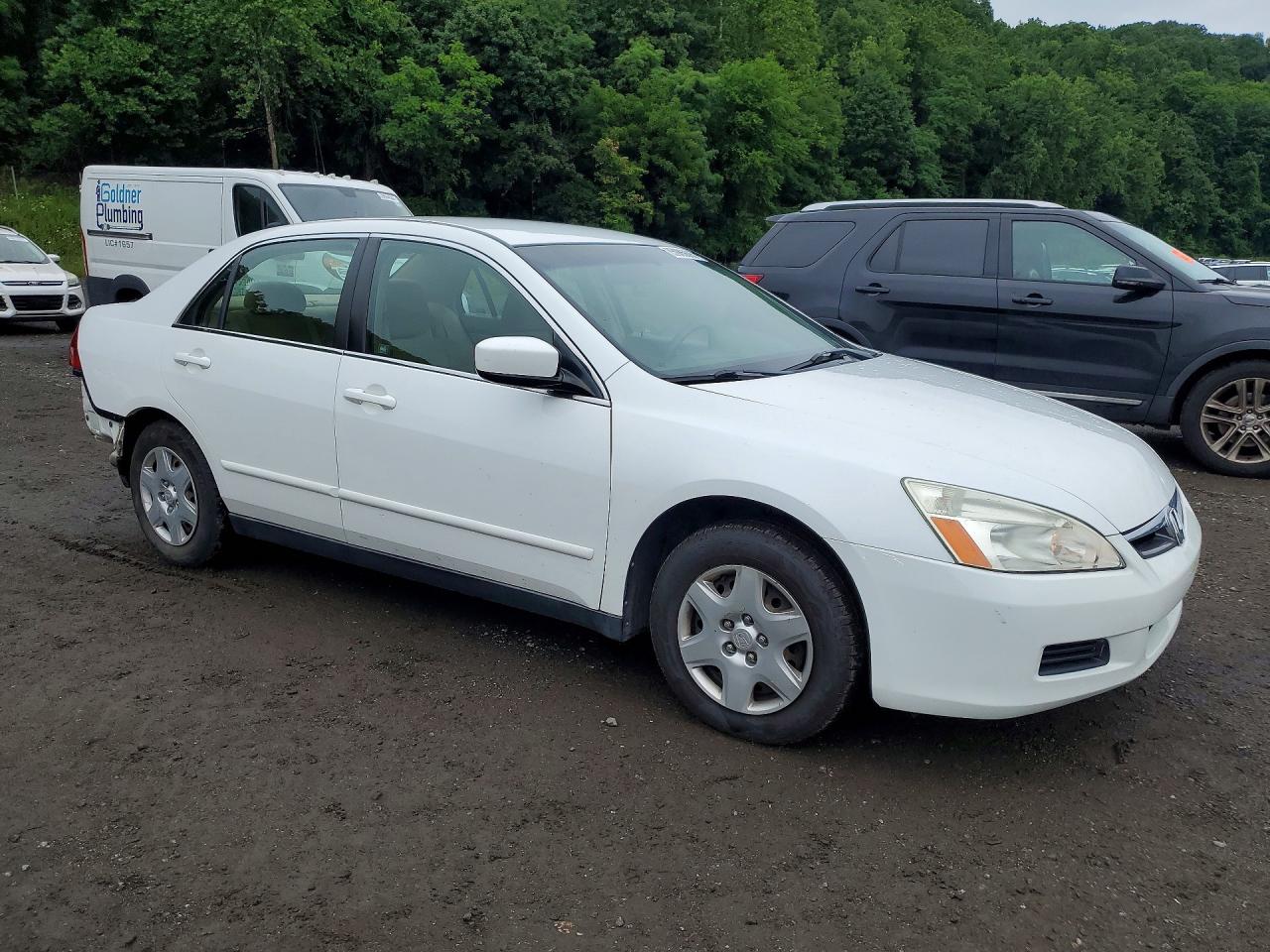 2007 Honda Accord Lx White vin: 1HGCM56467A194970