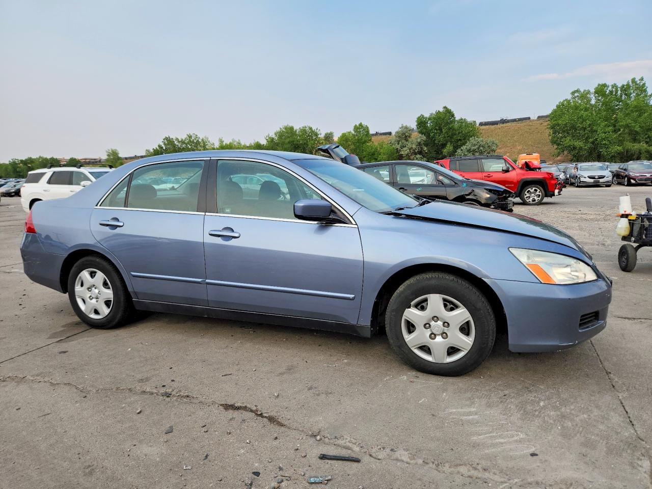 2007 Honda Accord Lx Blue vin: 1HGCM56467A206972