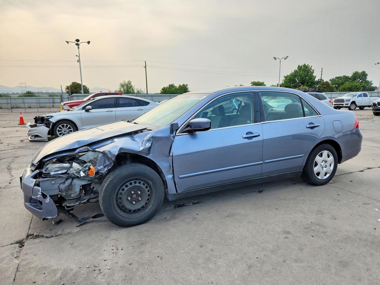 2007 Honda Accord Lx Blue vin: 1HGCM56467A206972