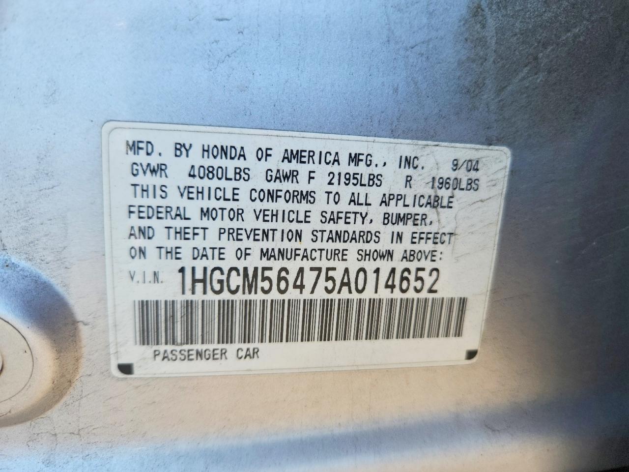 2005 Honda Accord Lx Silver vin: 1HGCM56475A014652
