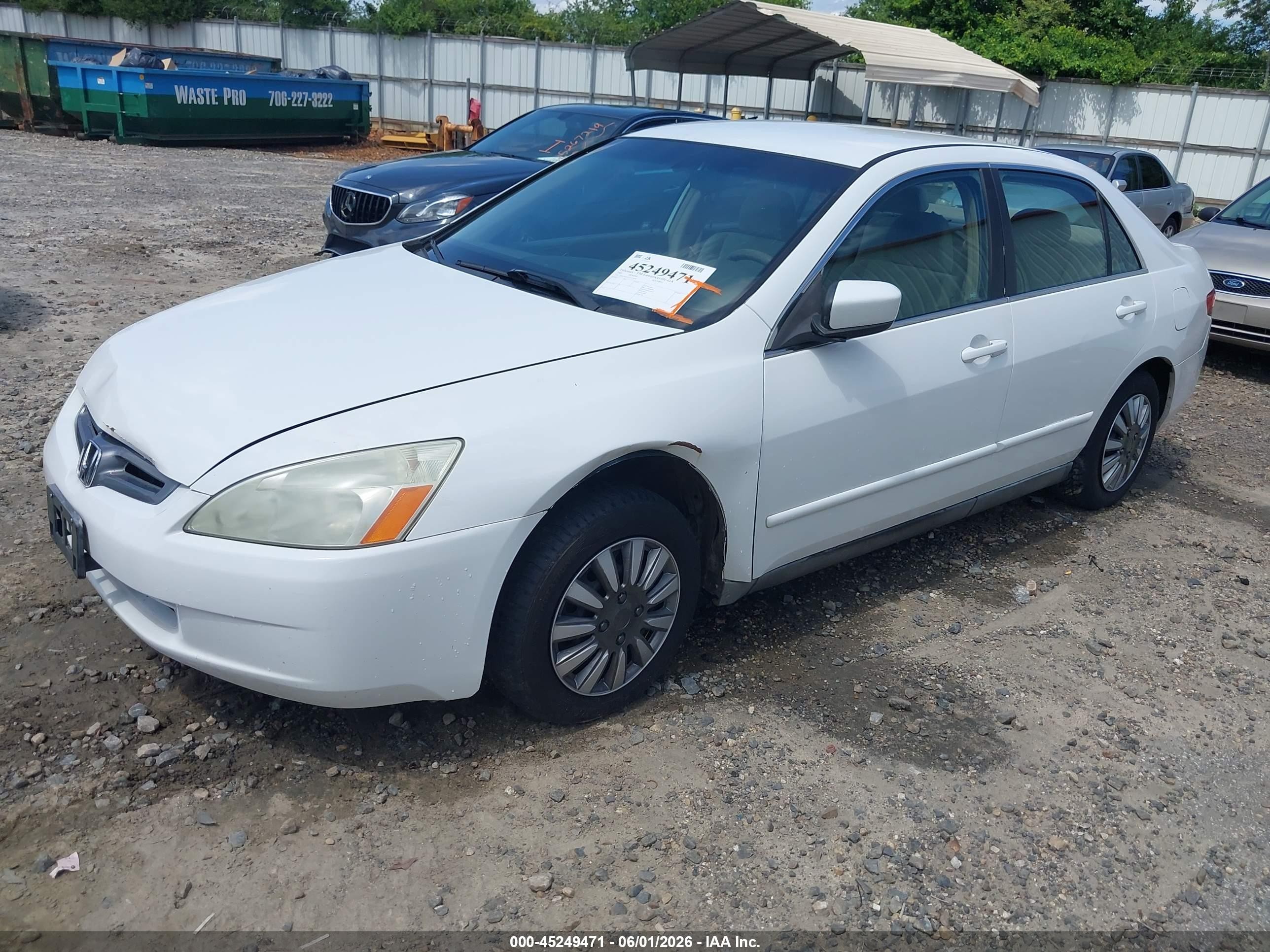 2005 Honda Accord 2.4 Lx White vin: 1HGCM56475A117070