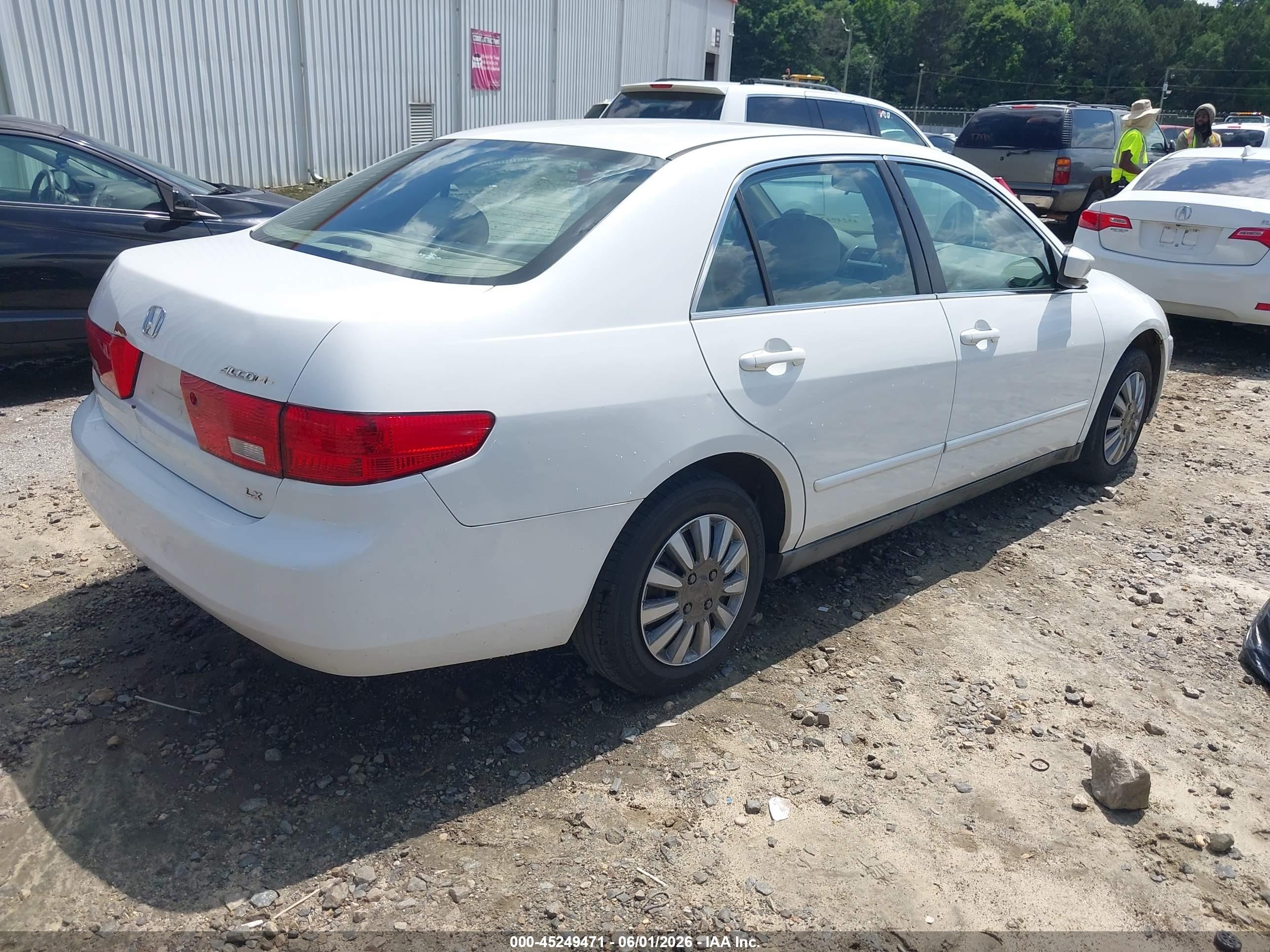 2005 Honda Accord 2.4 Lx White vin: 1HGCM56475A117070