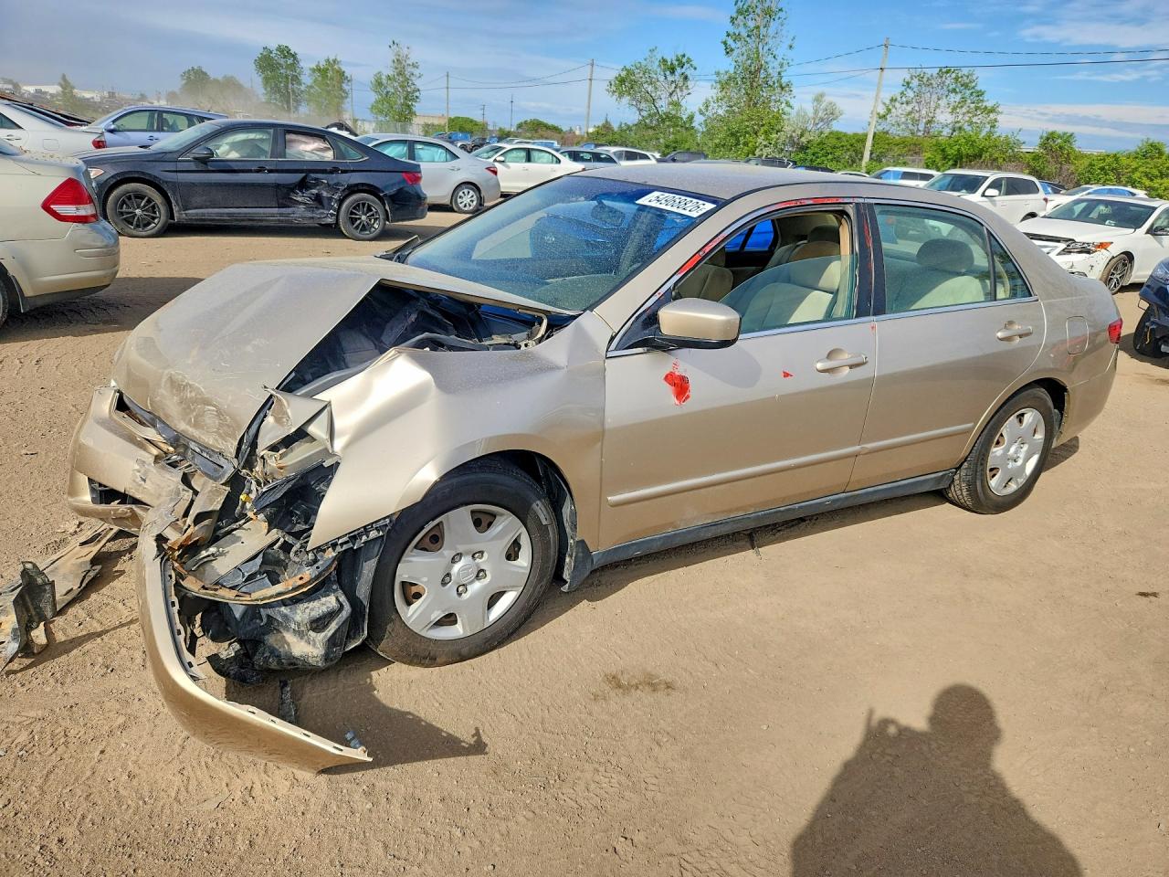 2005 Honda Accord Lx Beige vin: 1HGCM56475A806266
