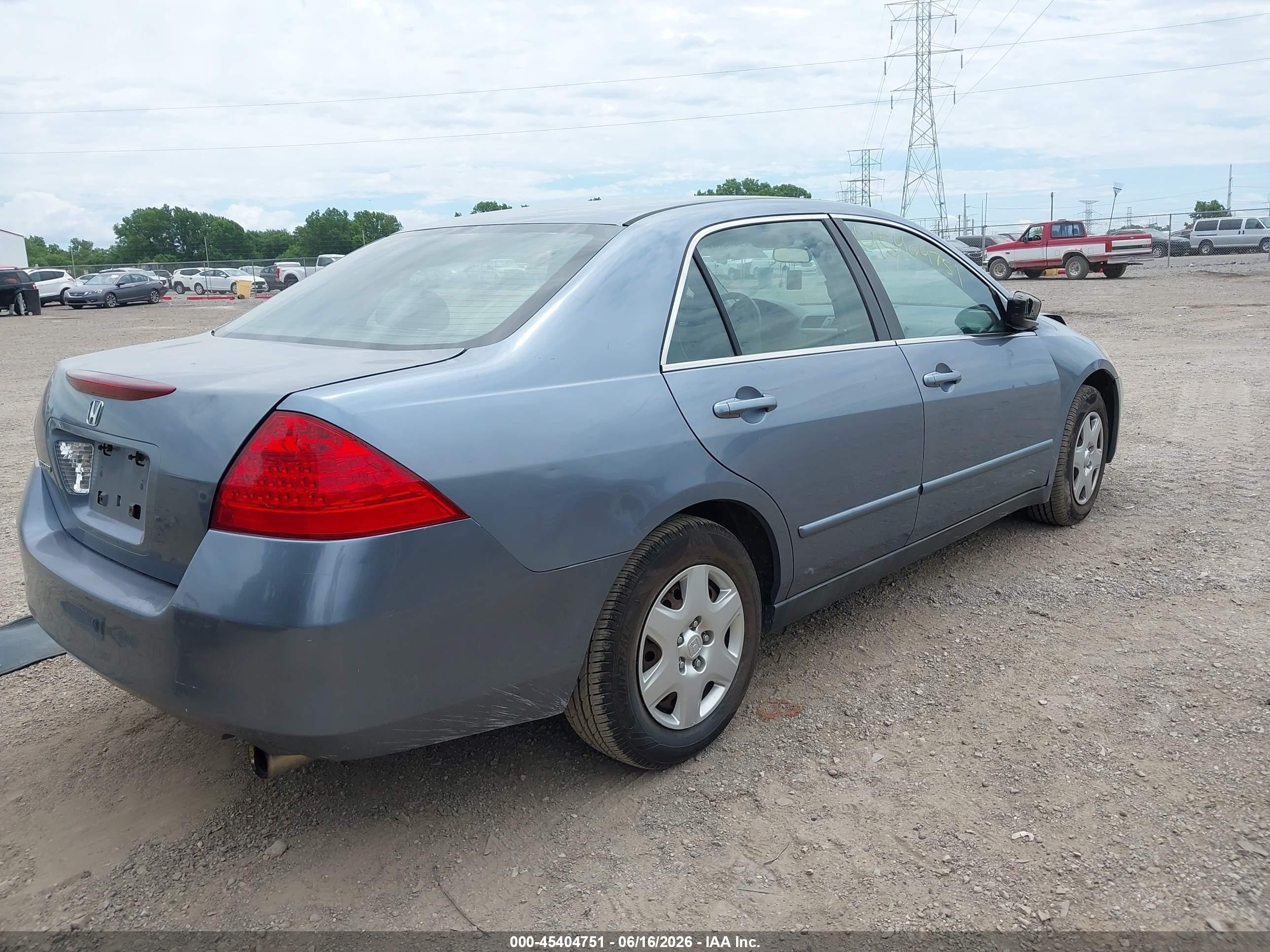 2007 Honda Accord 2.4 Lx Blue vin: 1HGCM56477A205667