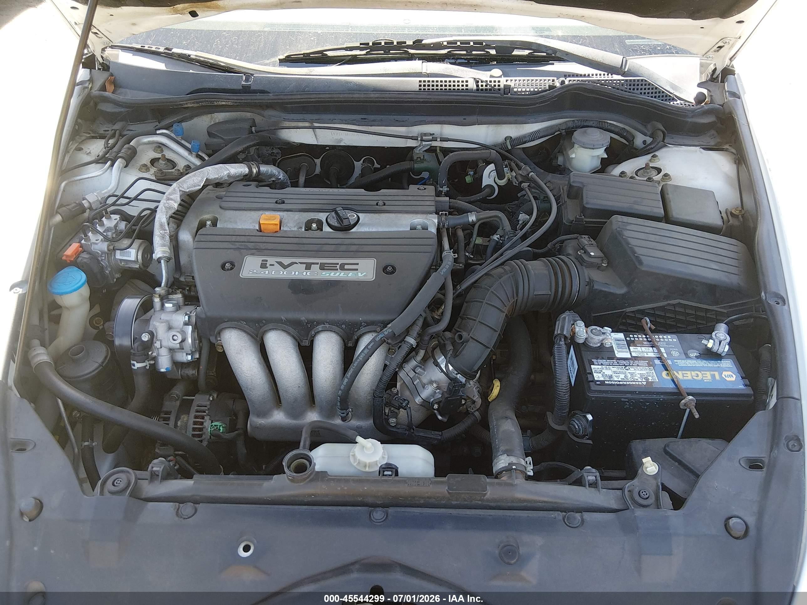 2005 Honda Accord 2.4 Lx Белый vin: 1HGCM56485A185801