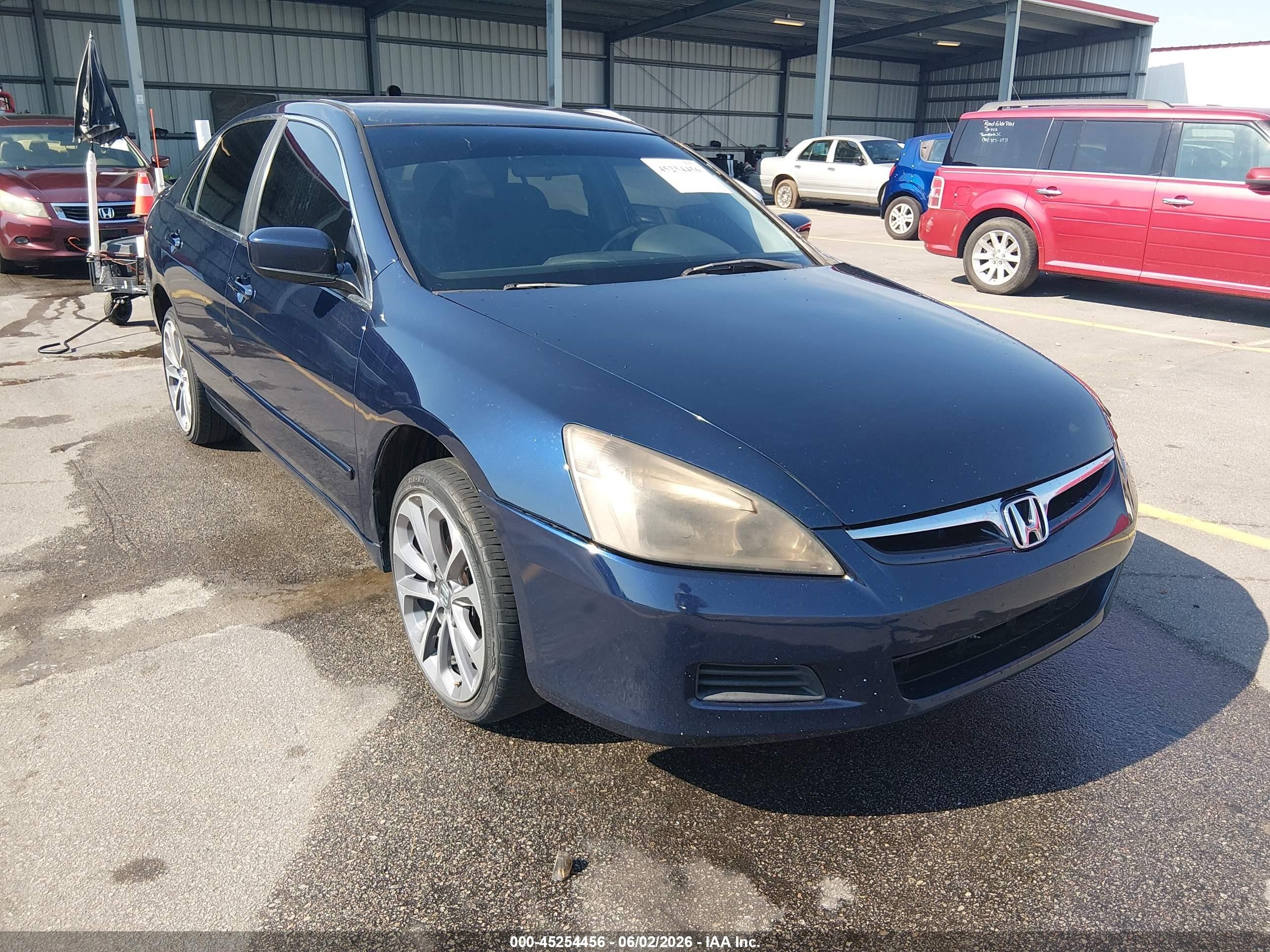 2007 Honda Accord 2.4 Lx Blue vin: 1HGCM56487A124063