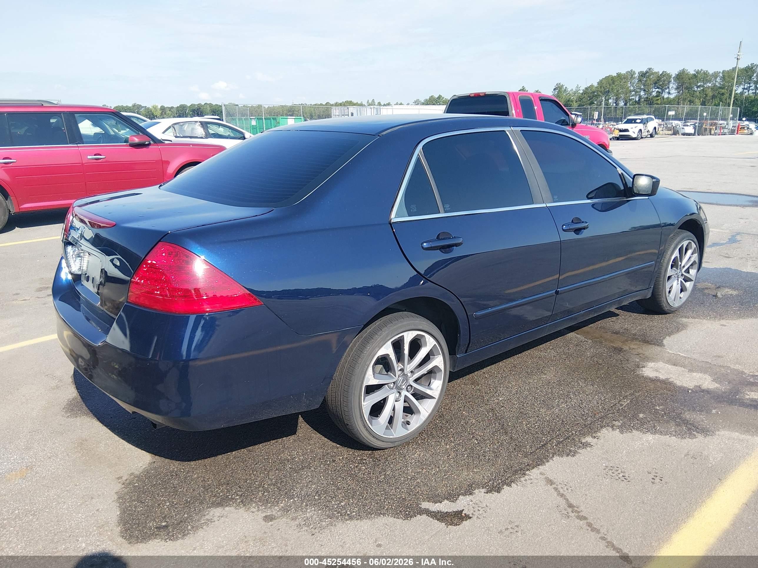 2007 Honda Accord 2.4 Lx Blue vin: 1HGCM56487A124063