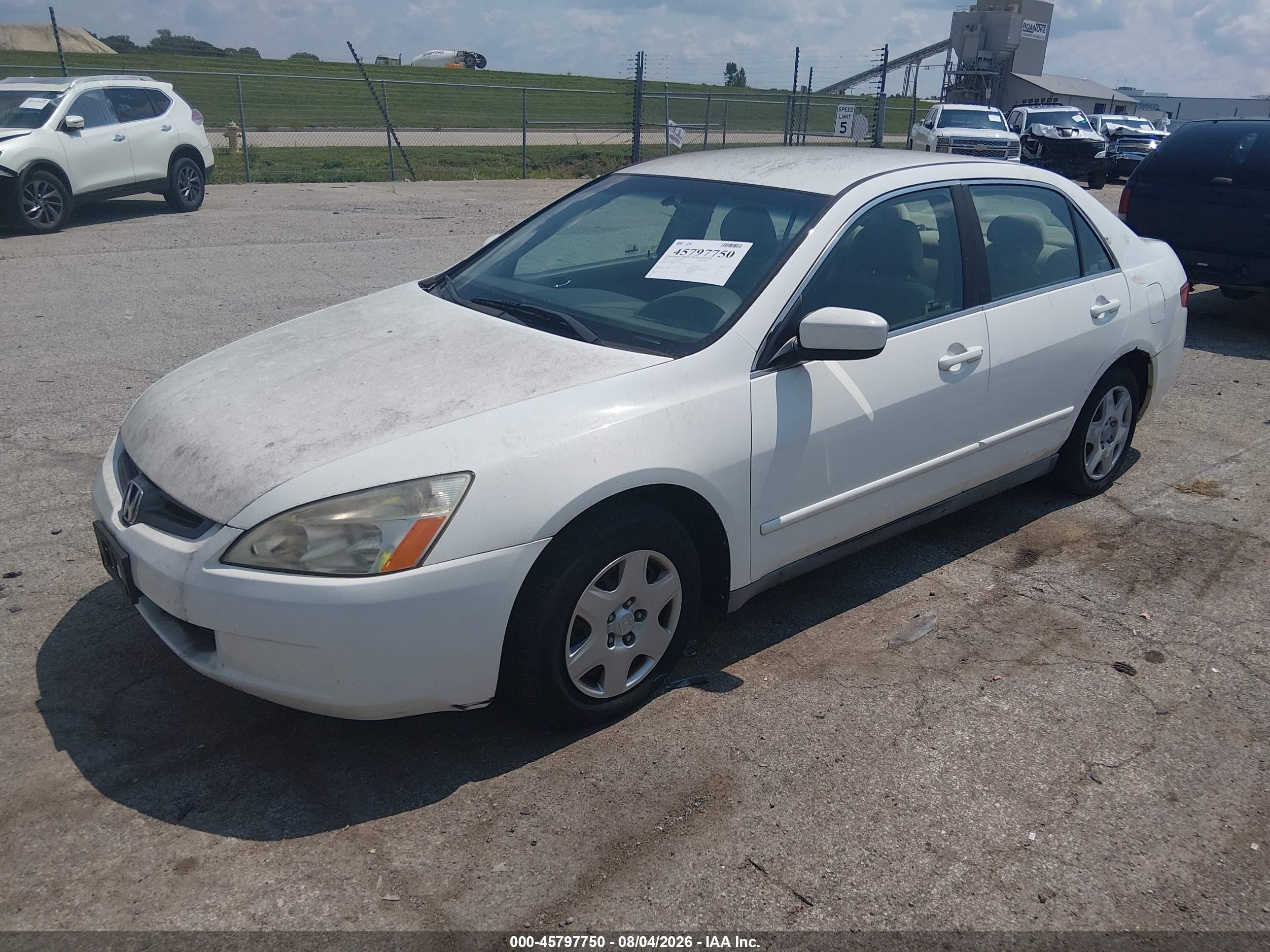 2005 Honda Accord 2.4 Lx White vin: 1HGCM56495A018461