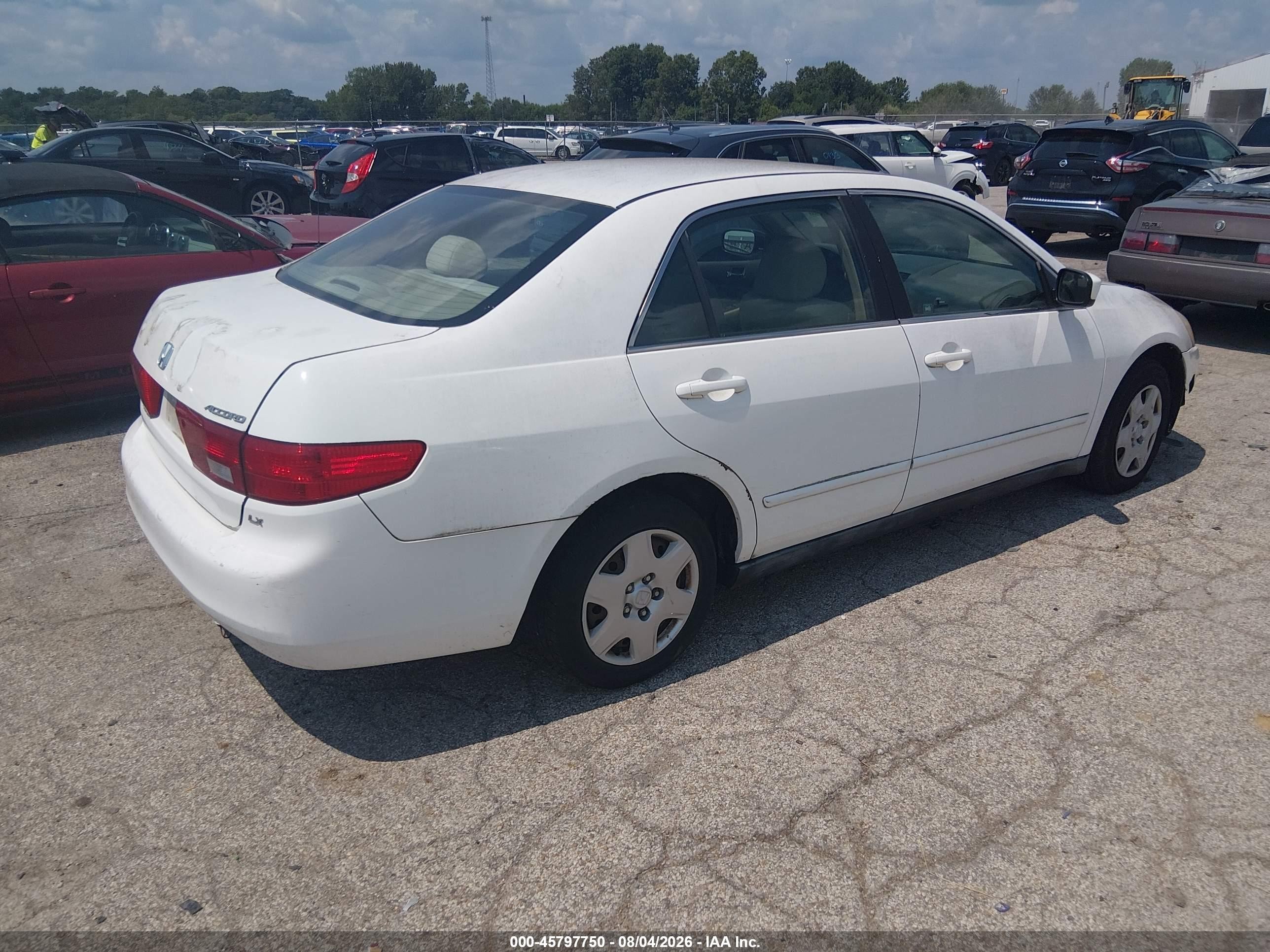 2005 Honda Accord 2.4 Lx White vin: 1HGCM56495A018461