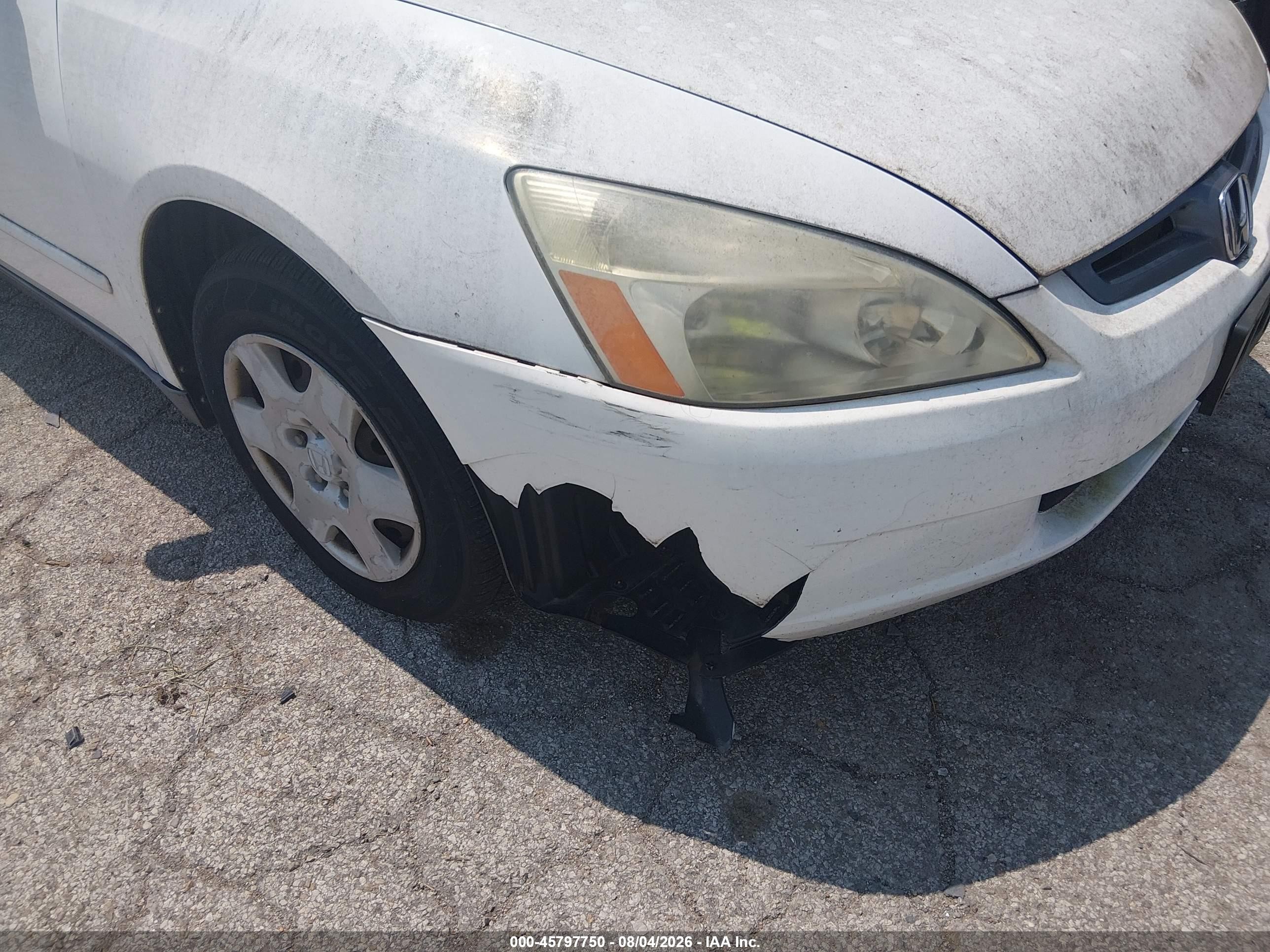 2005 Honda Accord 2.4 Lx White vin: 1HGCM56495A018461