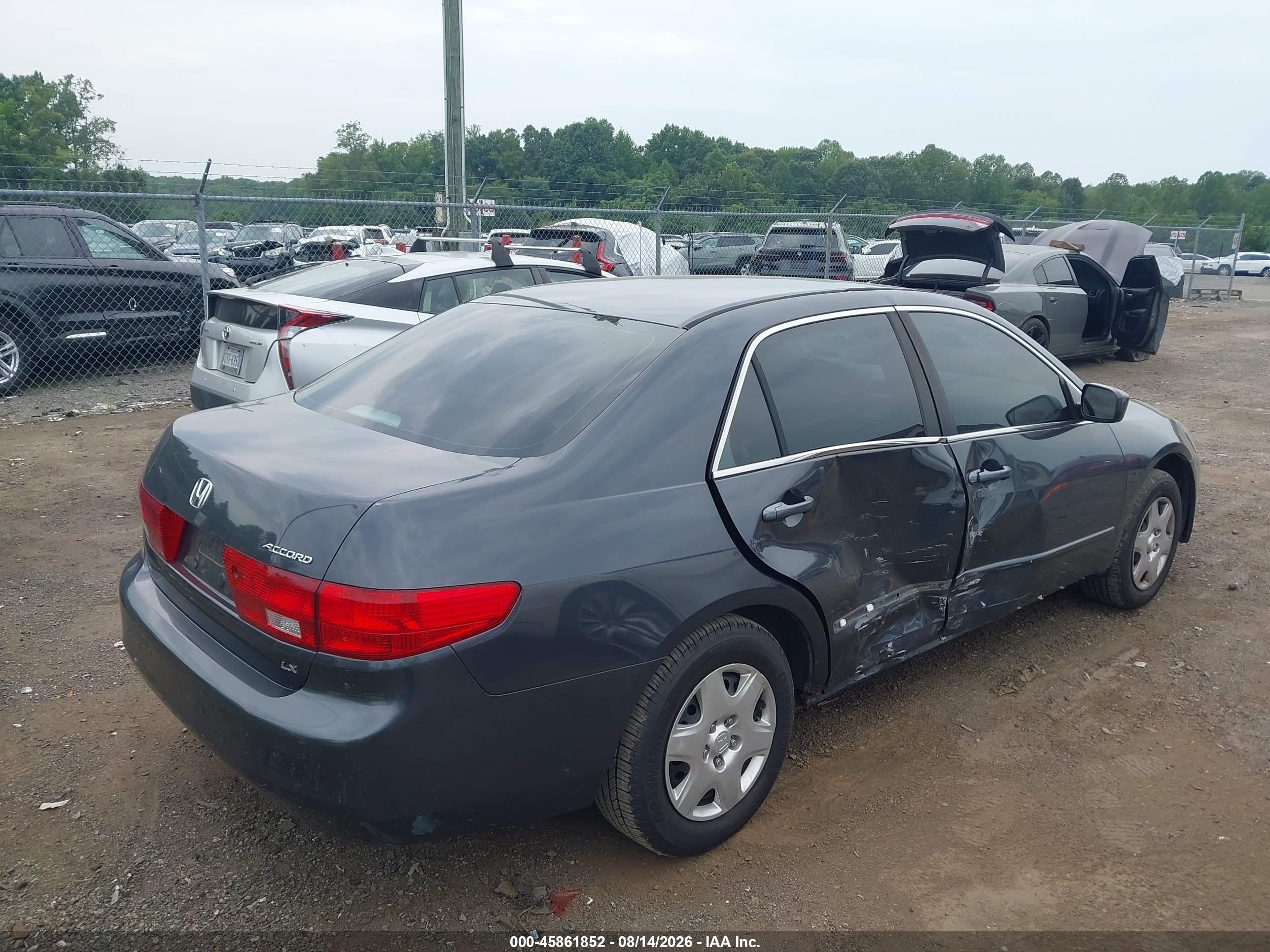 2005 Honda Accord 2.4 Lx Gray vin: 1HGCM56495A069684