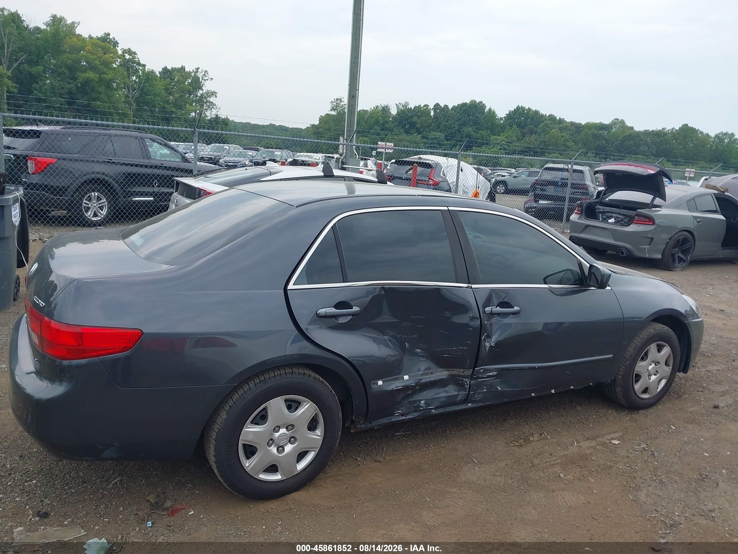 2005 Honda Accord 2.4 Lx Gray vin: 1HGCM56495A069684