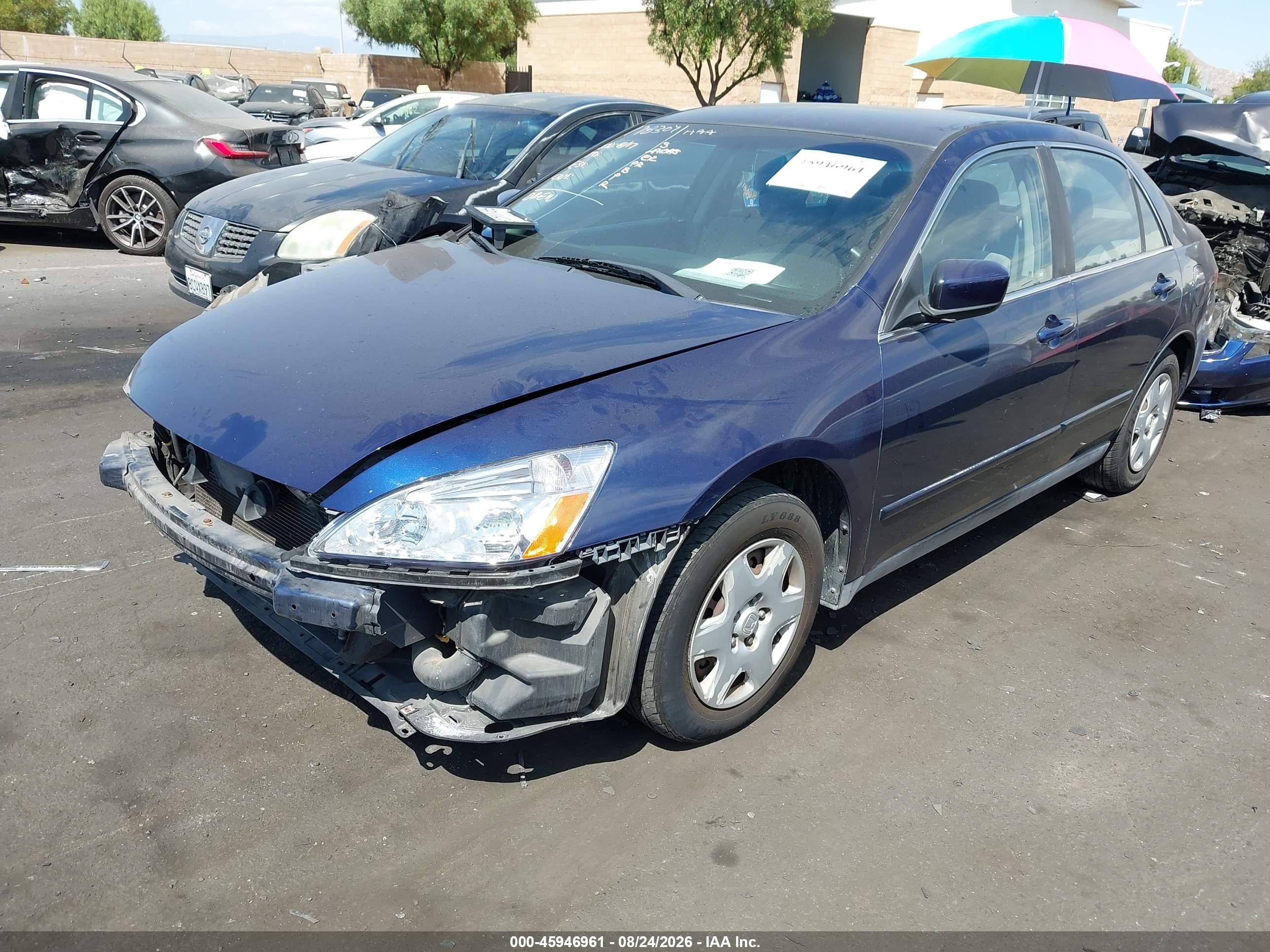 2005 Honda Accord 2.4 Lx Blue vin: 1HGCM56495A148238