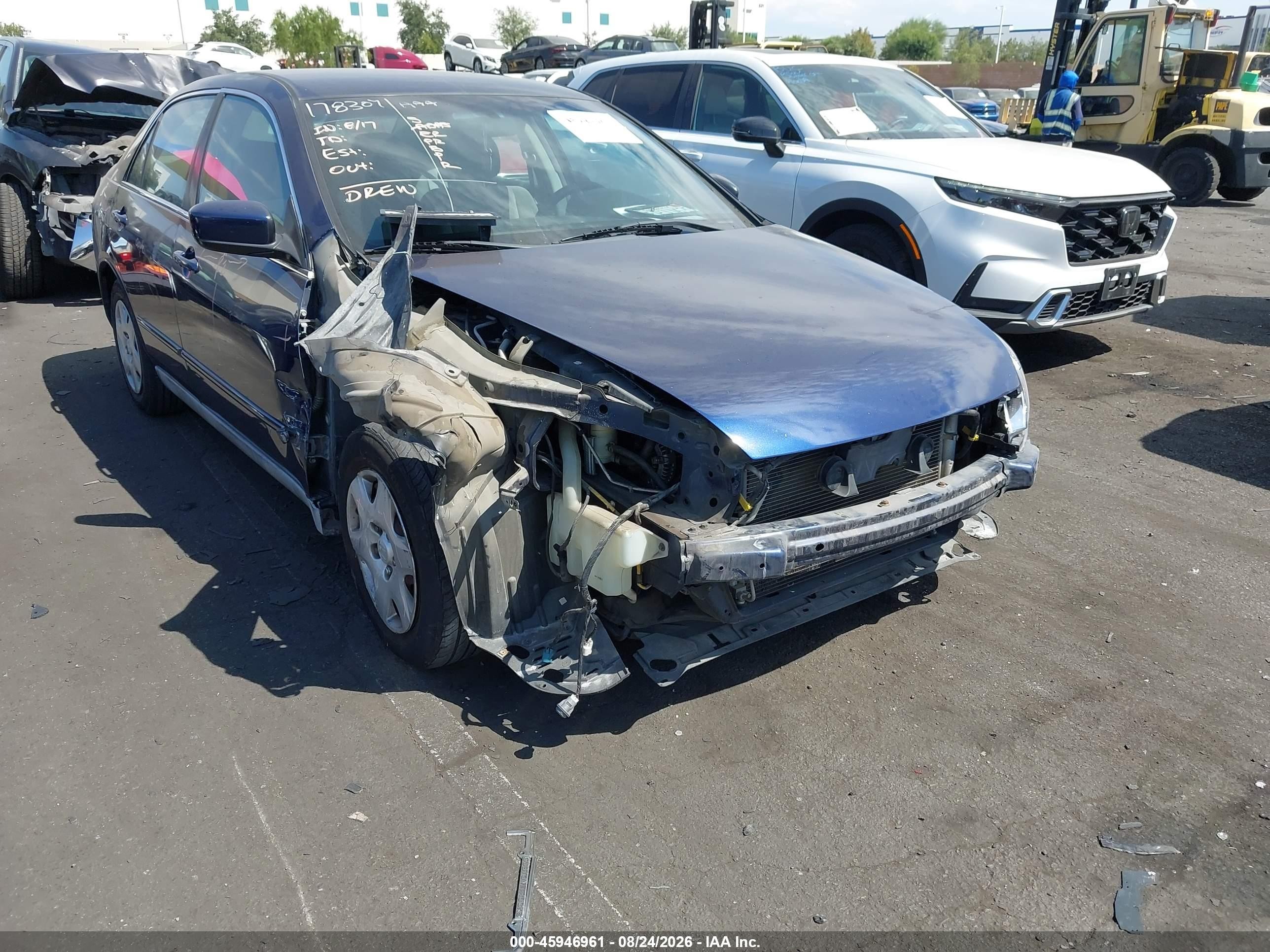2005 Honda Accord 2.4 Lx Blue vin: 1HGCM56495A148238