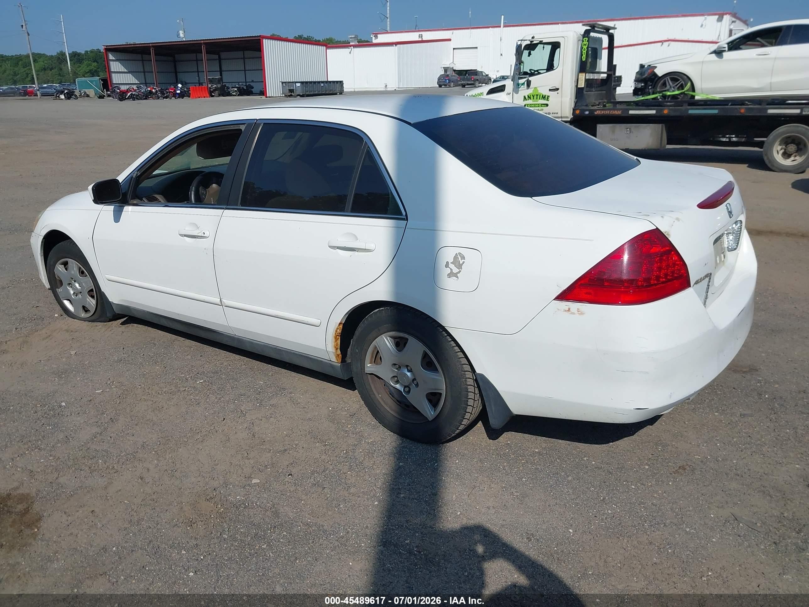 2007 Honda Accord 2.4 Lx White vin: 1HGCM56497A112410