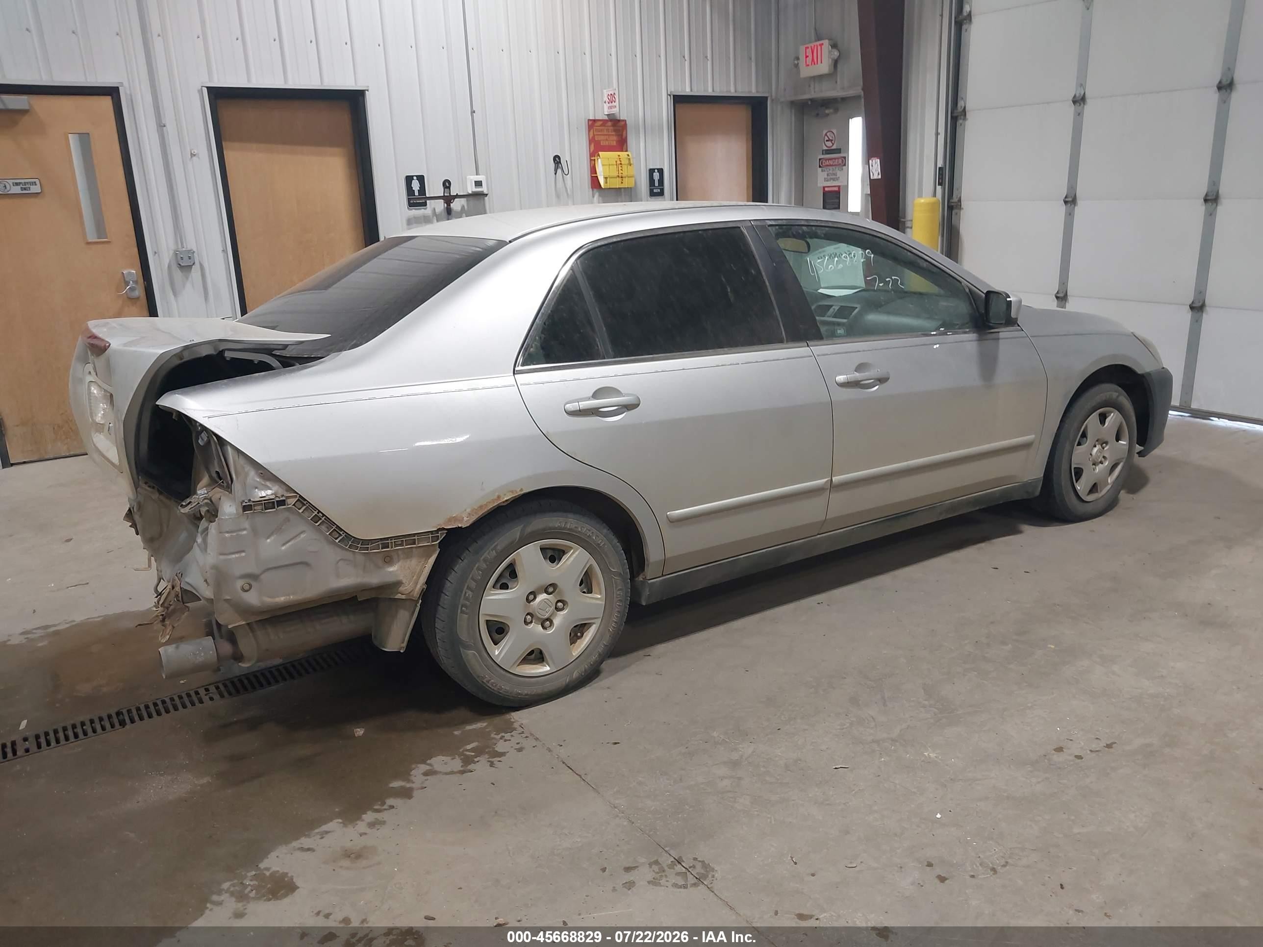 2007 Honda Accord 2.4 Lx Silver vin: 1HGCM56497A147190