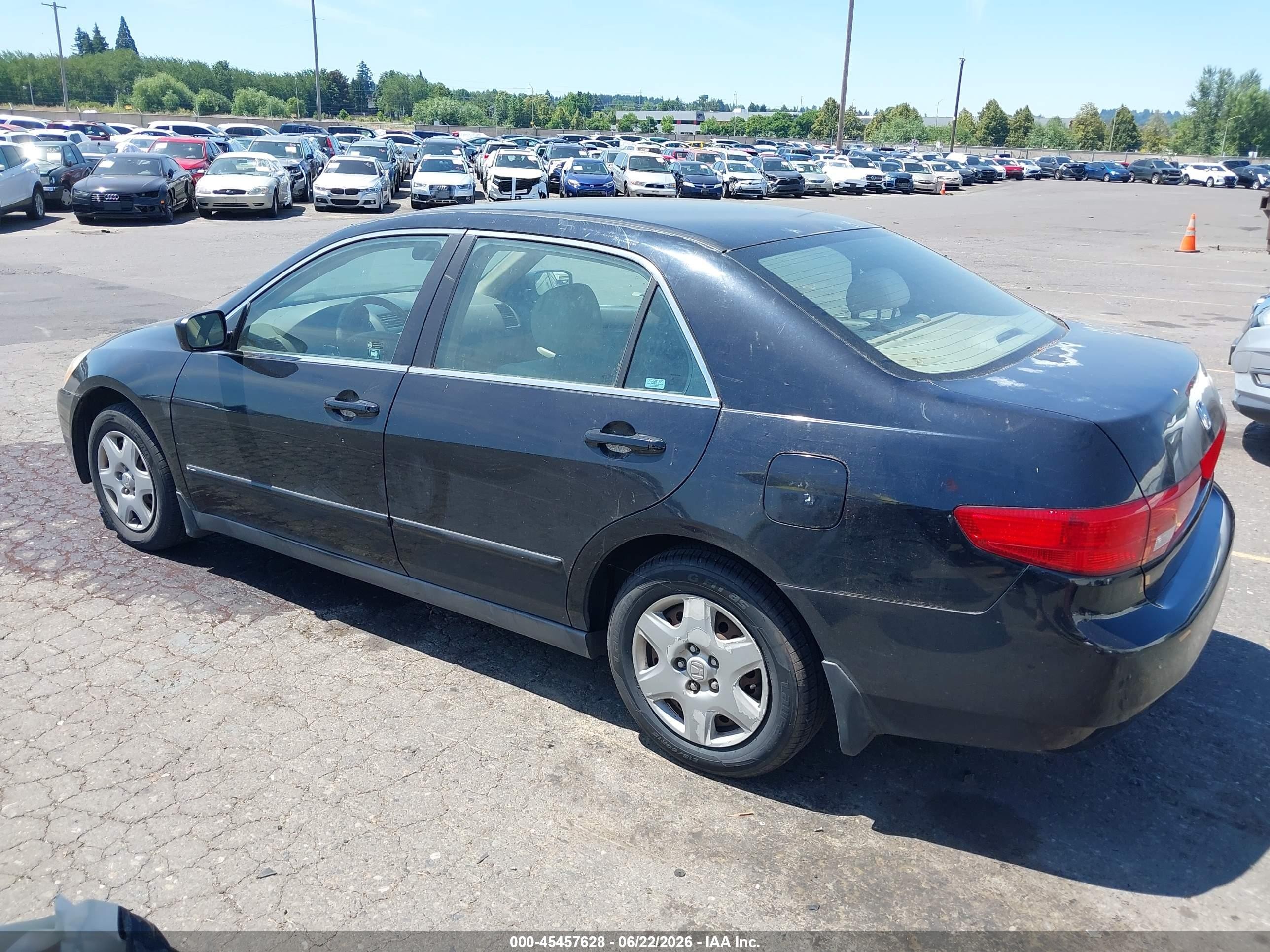 2005 Honda Accord 2.4 Lx Black vin: 1HGCM564X5A125468