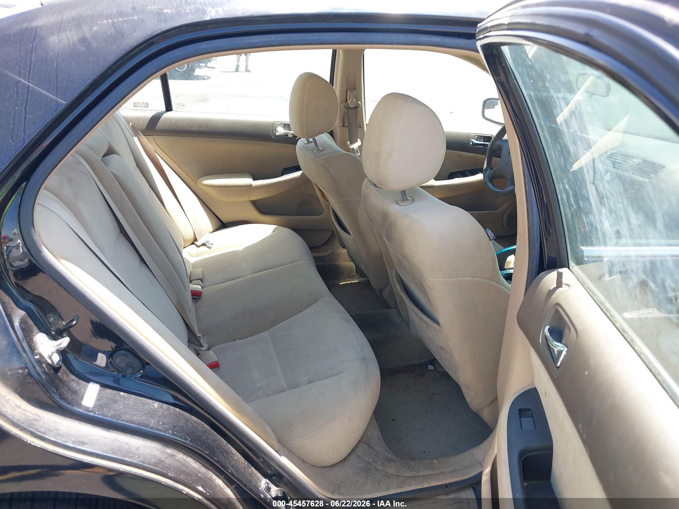 2005 Honda Accord 2.4 Lx Black vin: 1HGCM564X5A125468