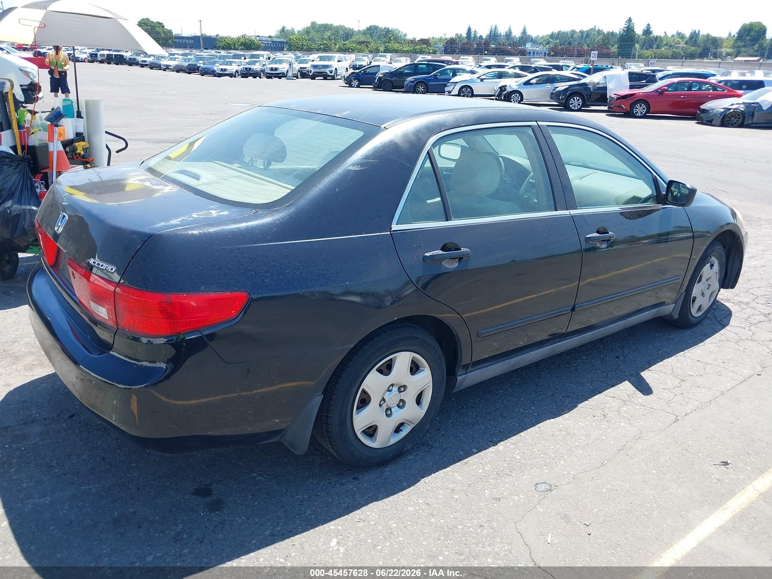 2005 Honda Accord 2.4 Lx Black vin: 1HGCM564X5A125468