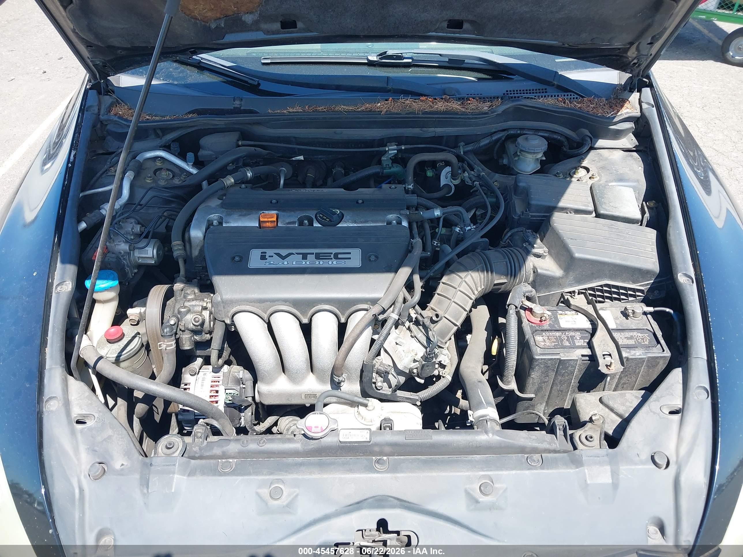 2005 Honda Accord 2.4 Lx Black vin: 1HGCM564X5A125468