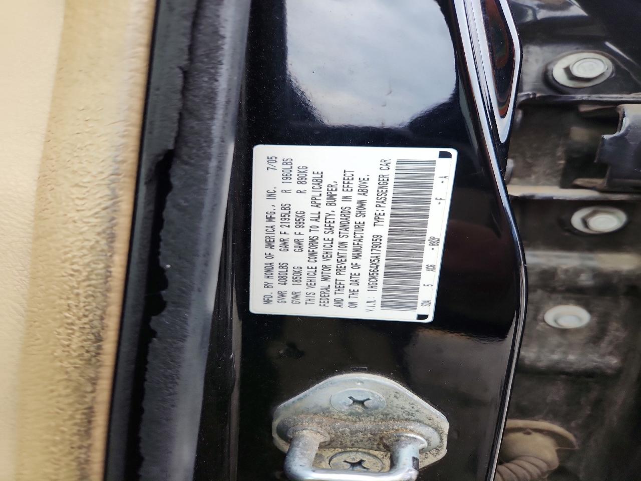 2005 Honda Accord Lx Black vin: 1HGCM564X5A179059