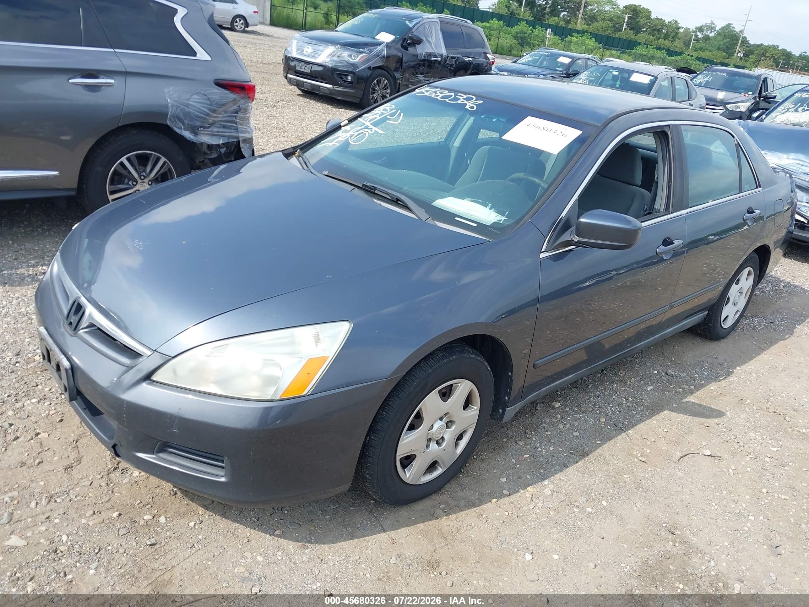 2007 Honda Accord 2.4 Lx Blue vin: 1HGCM564X7A210362