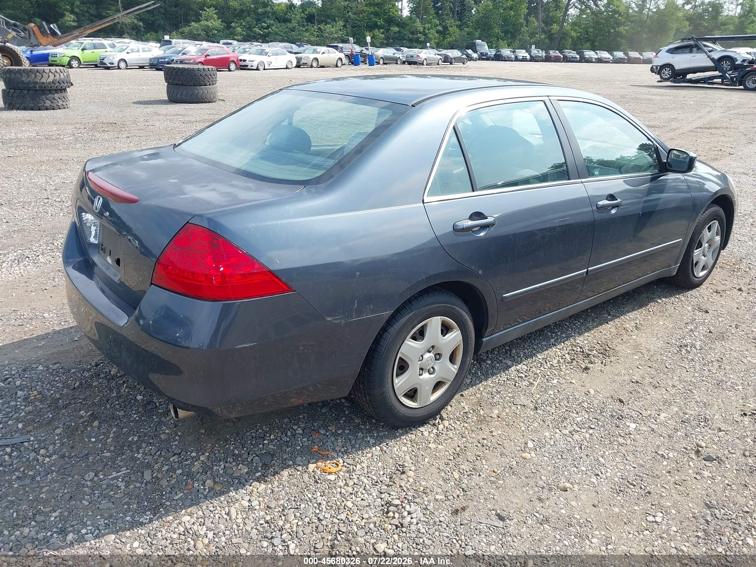 2007 Honda Accord 2.4 Lx Blue vin: 1HGCM564X7A210362