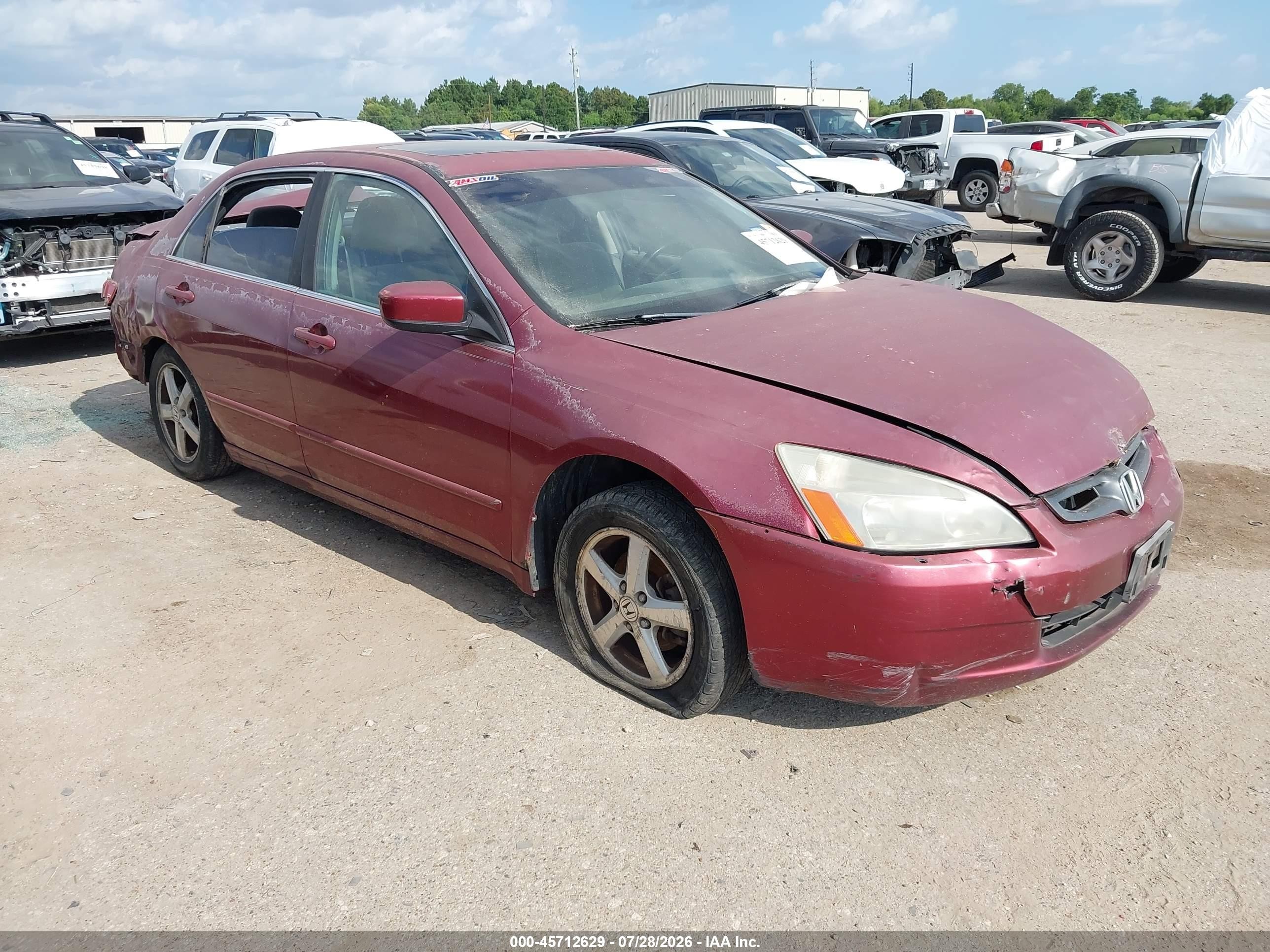 2003 Honda Accord 2.4 Ex Красный vin: 1HGCM56603A054957